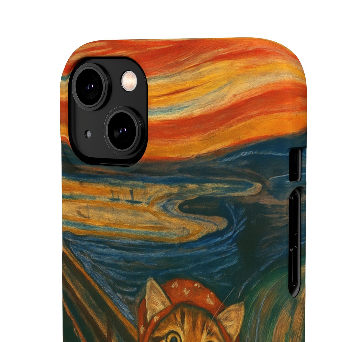 Babushka Cat x Edvard Munch The Scream Parody Art Snap Case
