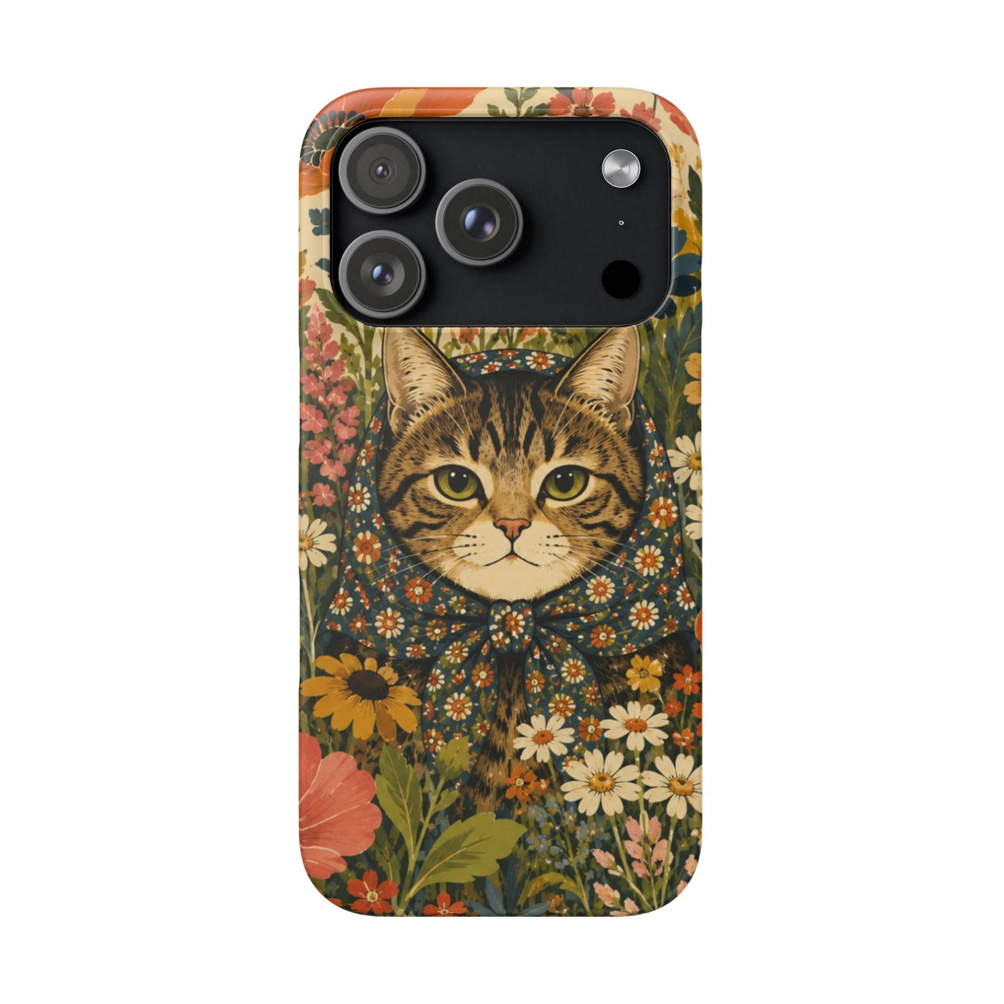Babushka Cat Peeky Gardens Snap Phone Case