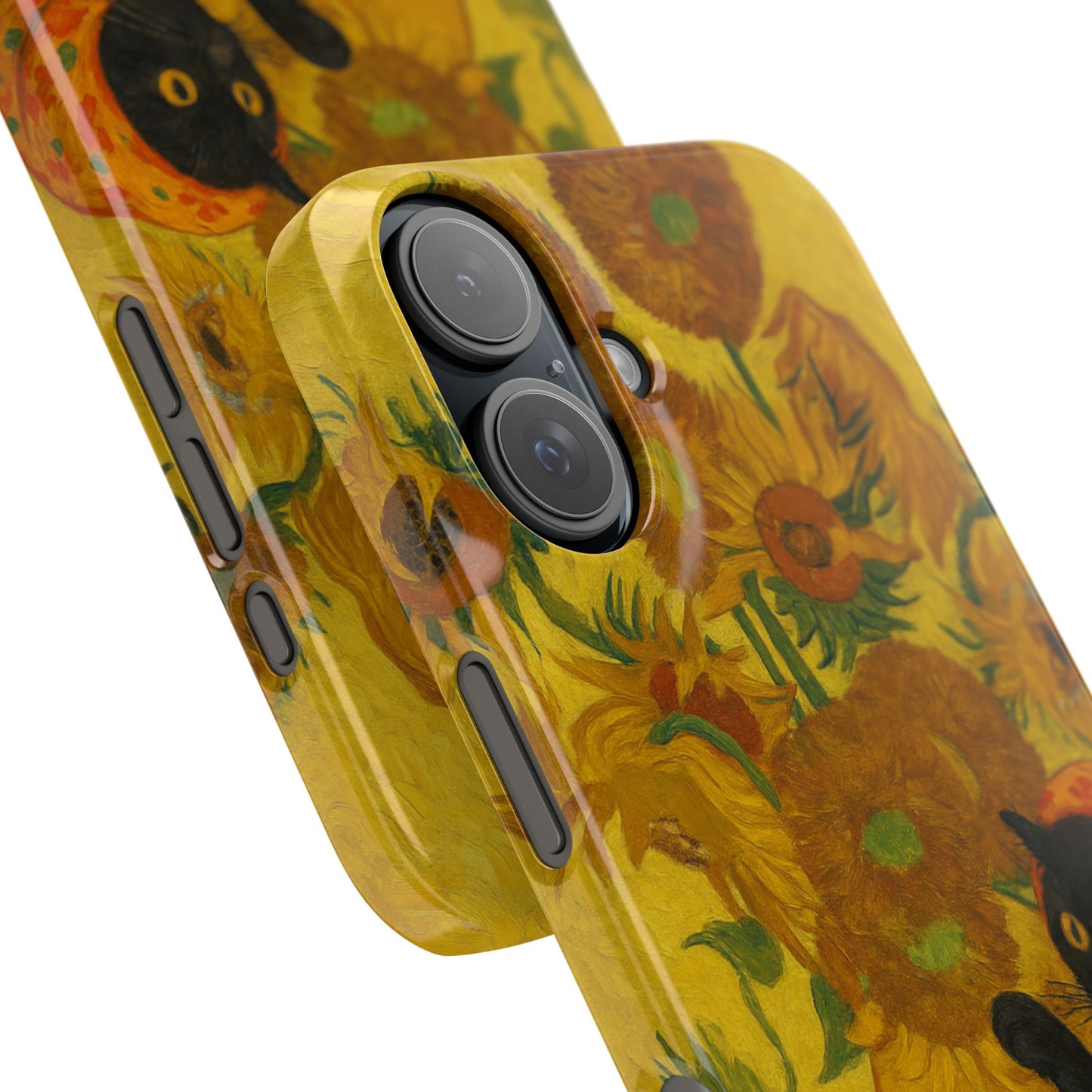Babushka Cat Van Gogh Sunflowers Snap Phone Case