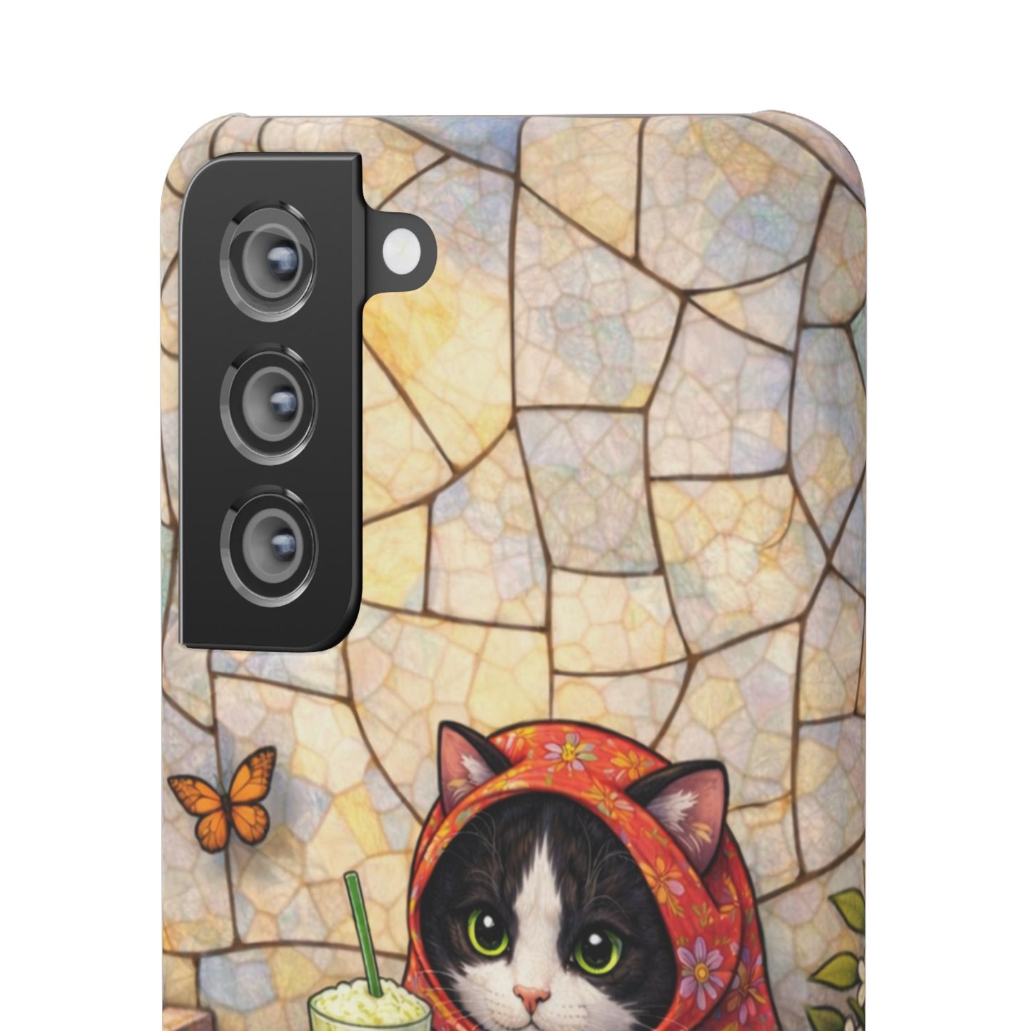 Babushka Cat Reads, Tuxedo Cat Literary Snap Phone Case
