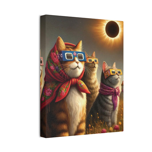 Babushka Cats Eclipse Watchers Wall Art