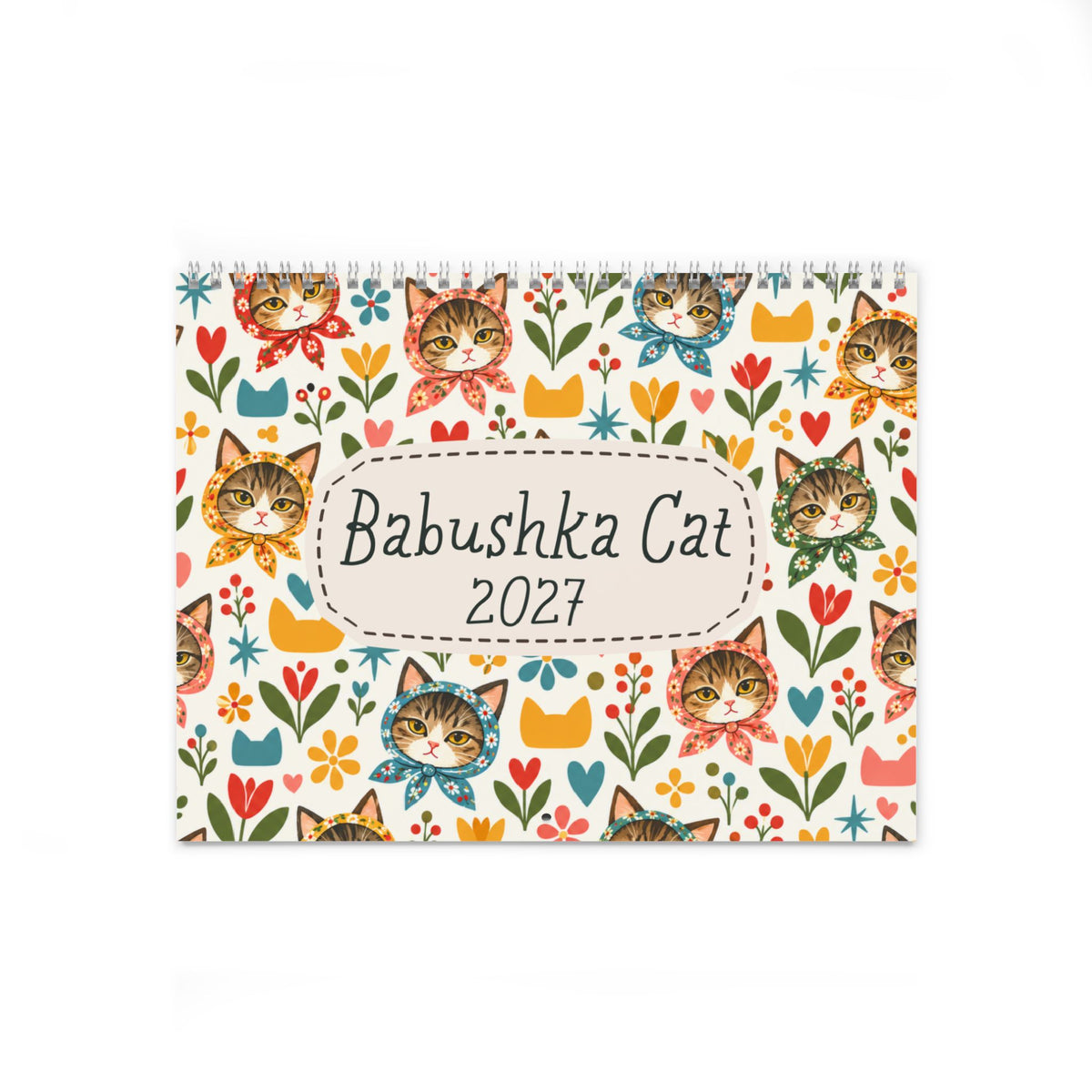Babushka Cat Scenes (Not memes) 2027 Wall Calendar (2 Sizes)