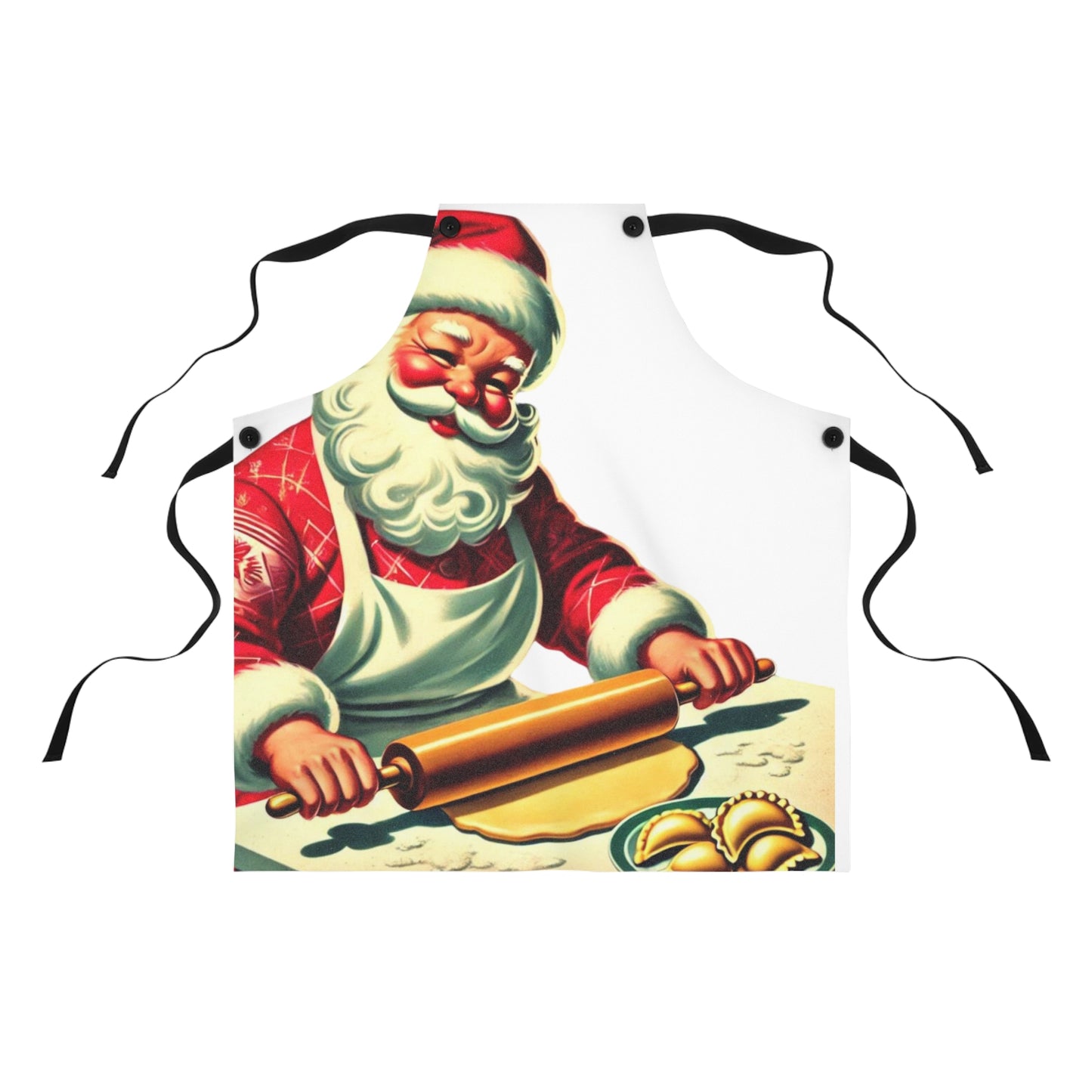 Kitschy Retro Santa Making Pierogi Apron (AOP)