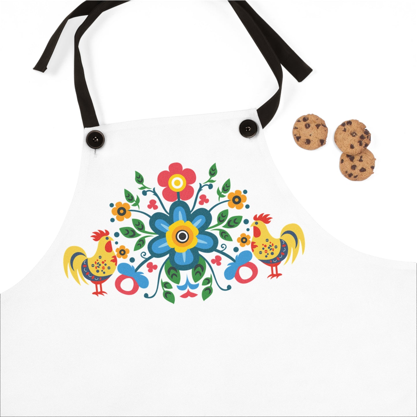 Floral Rooster Apron-Wycinanki Polish Folk ARt