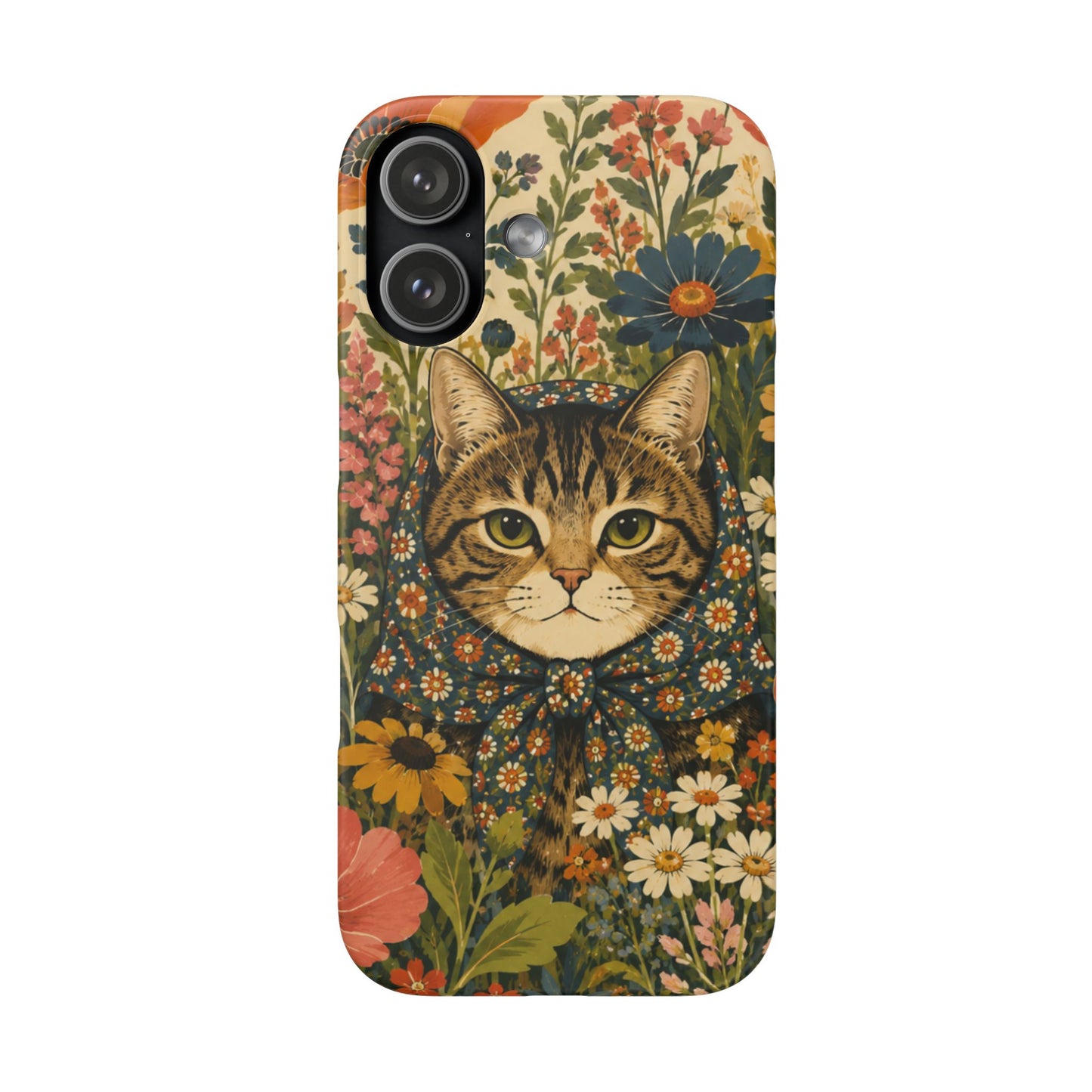 Babushka Cat Peeky Gardens Snap Phone Case