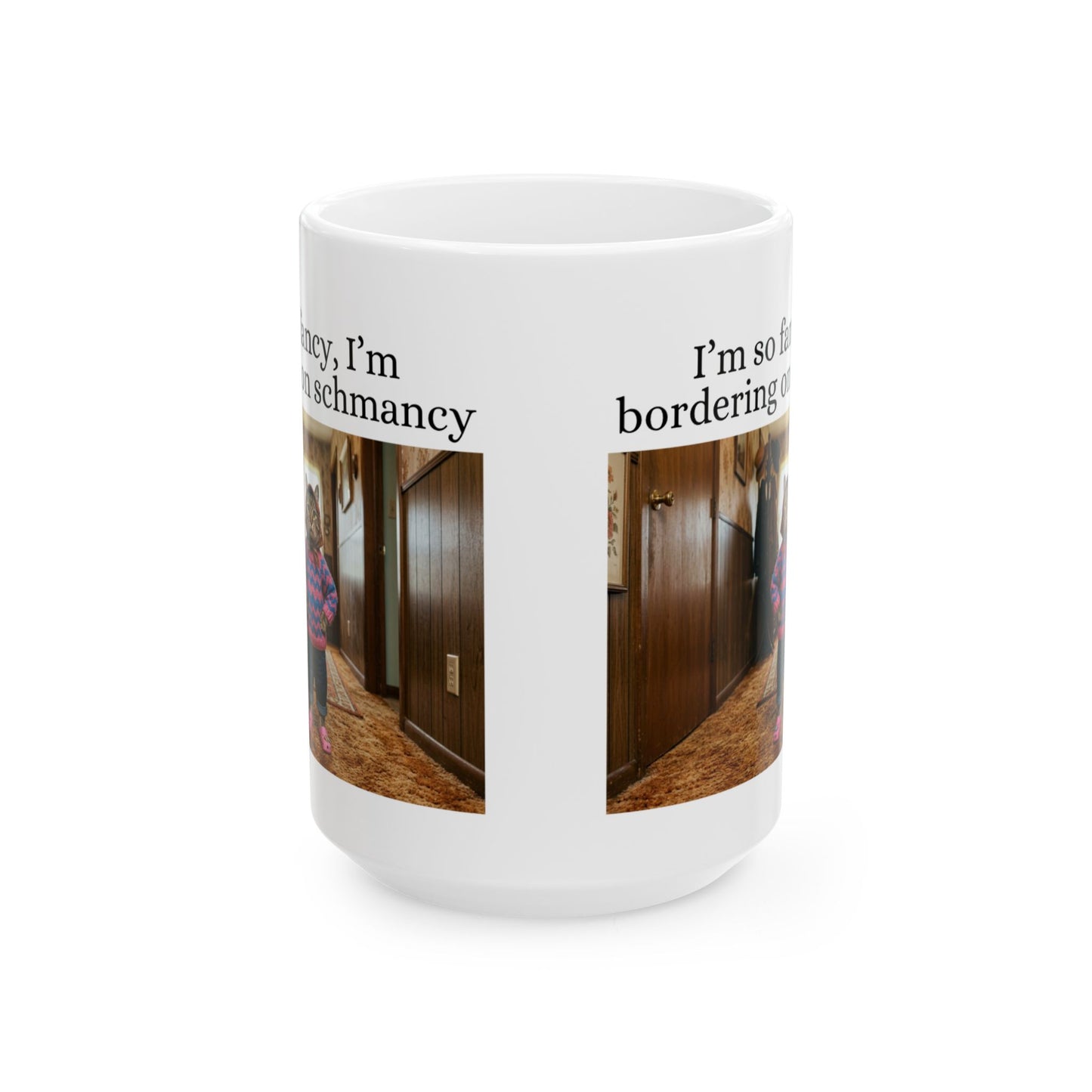 Babushka Cat Fancy Schmancy Ceramic Mug, (11oz, 15oz)