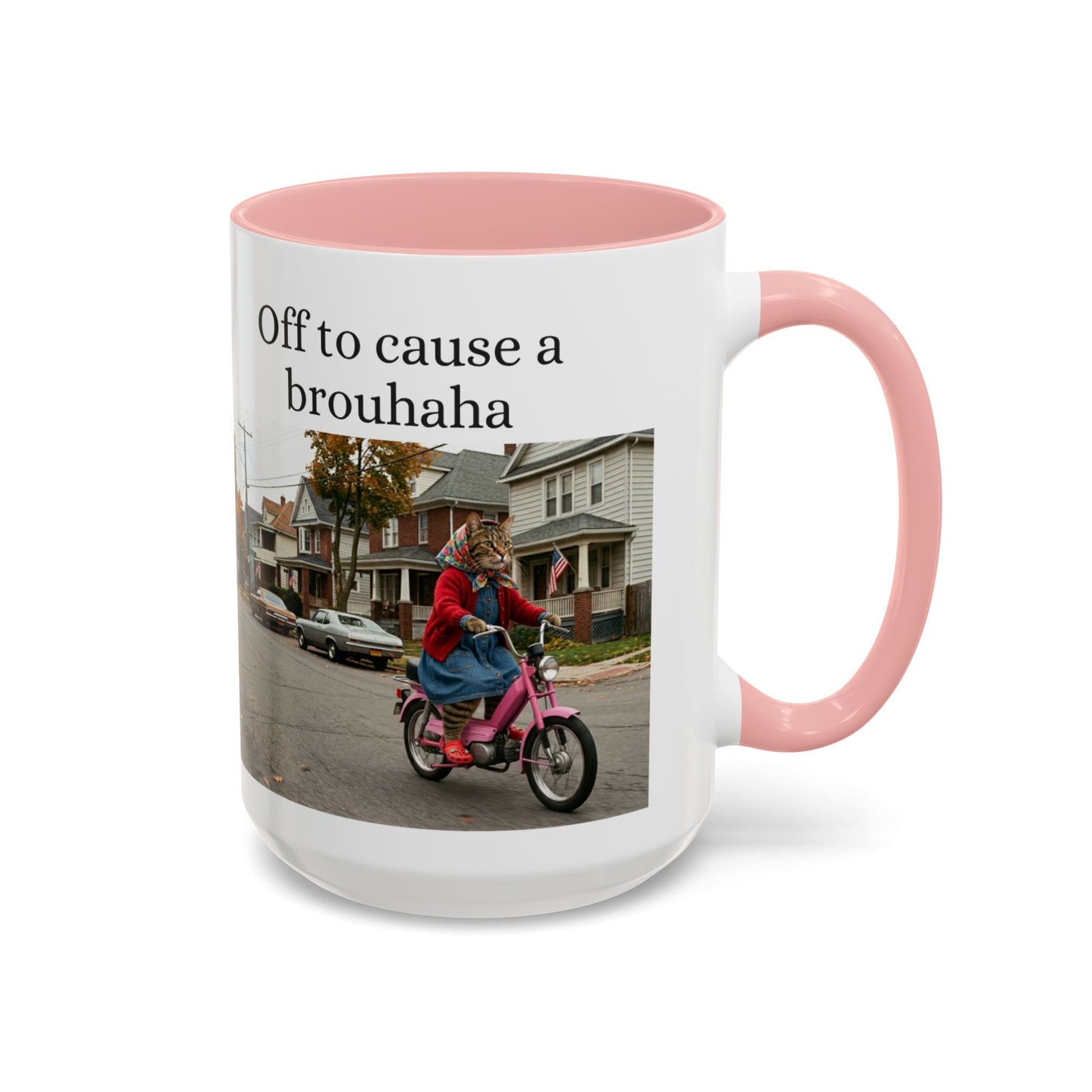 Off to Cause a Brouhaha Accent Coffee Mug (11, 15oz)