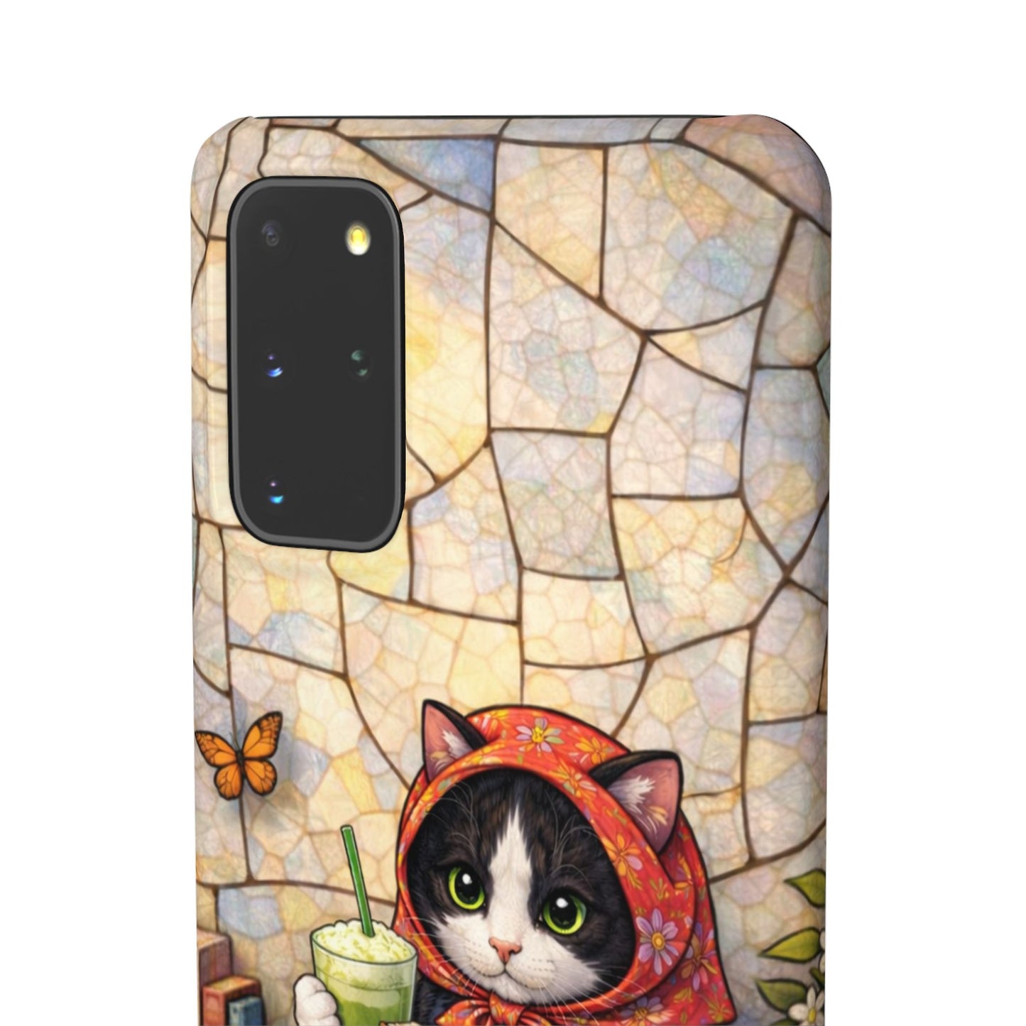Babushka Cat Reads, Tuxedo Cat Literary Snap Phone Case