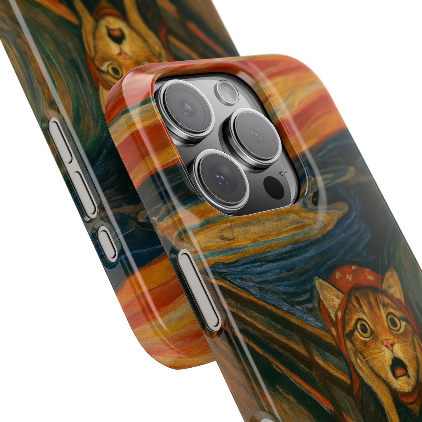 Babushka Cat x Edvard Munch The Scream Parody Art Snap Case