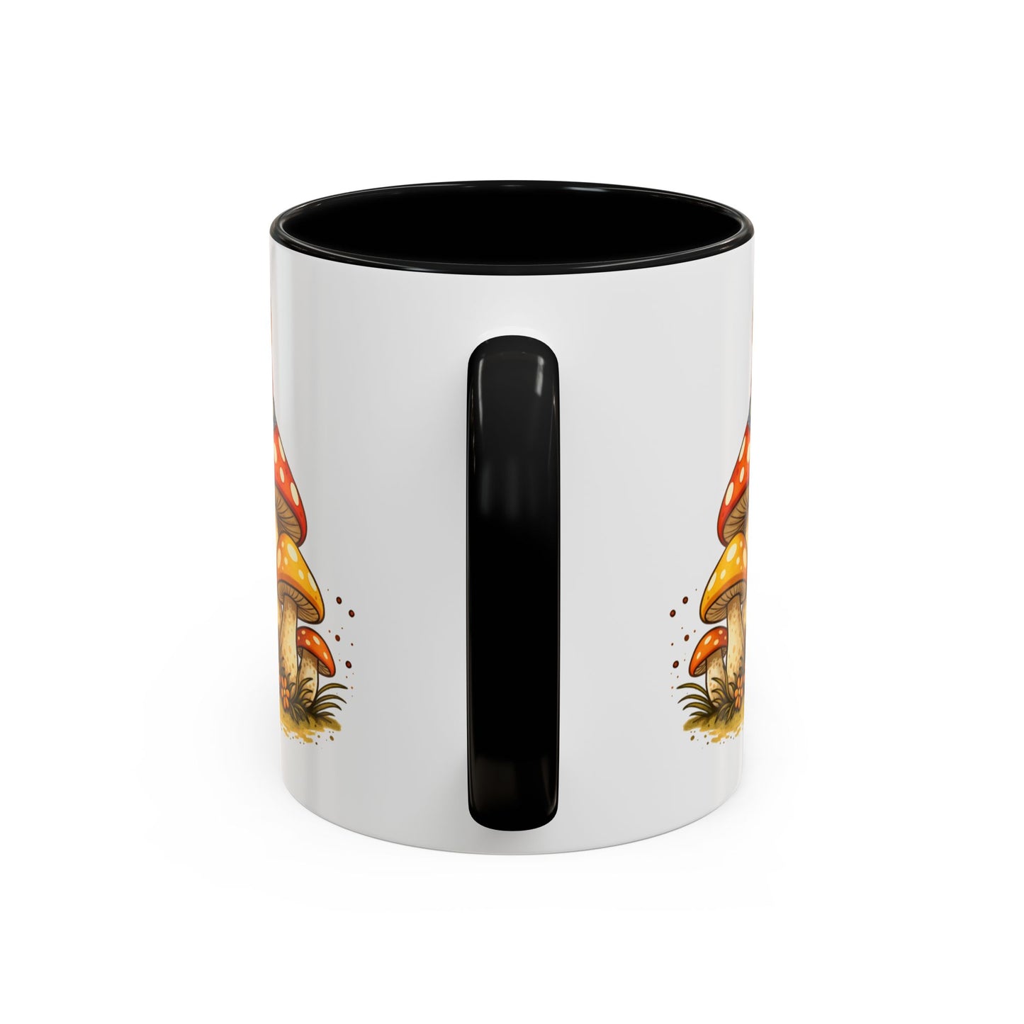 Babushka Cat Merry Mushroom Accent Coffee Mug (11, 15oz)