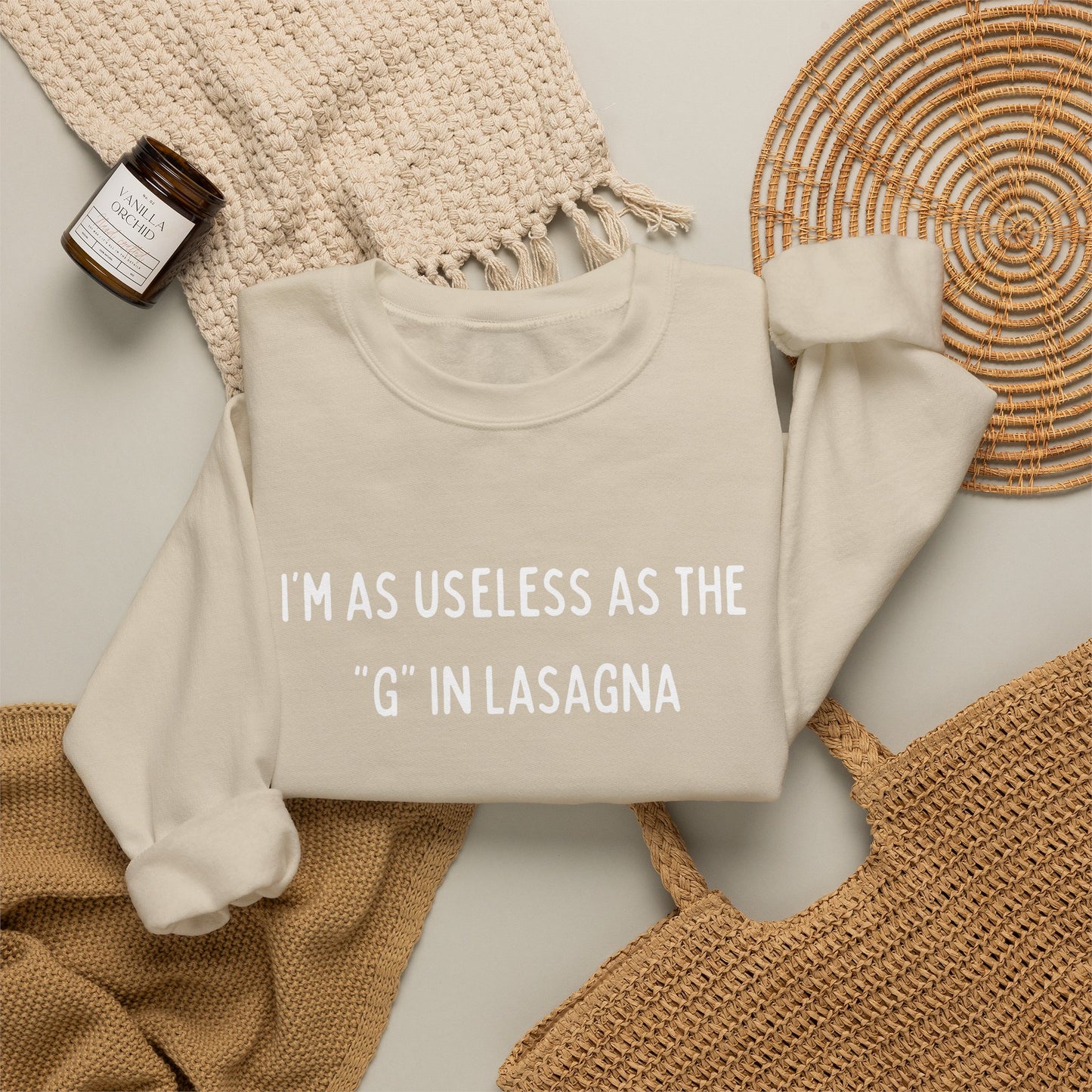 Babushka Cat Lasagna Quote Unisex Heavy Blend™ Crewneck Sweatshirt