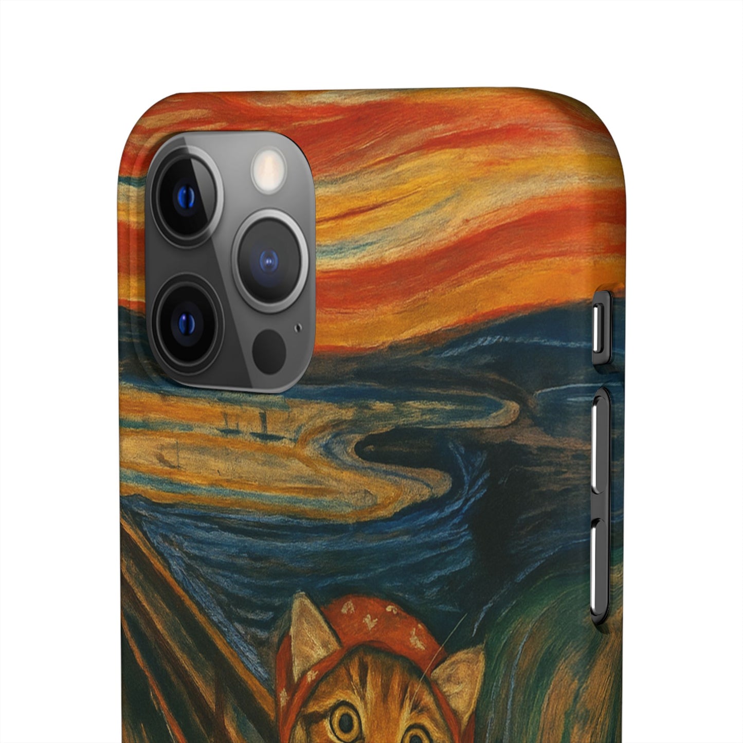 Babushka Cat x Edvard Munch The Scream Parody Art Snap Case