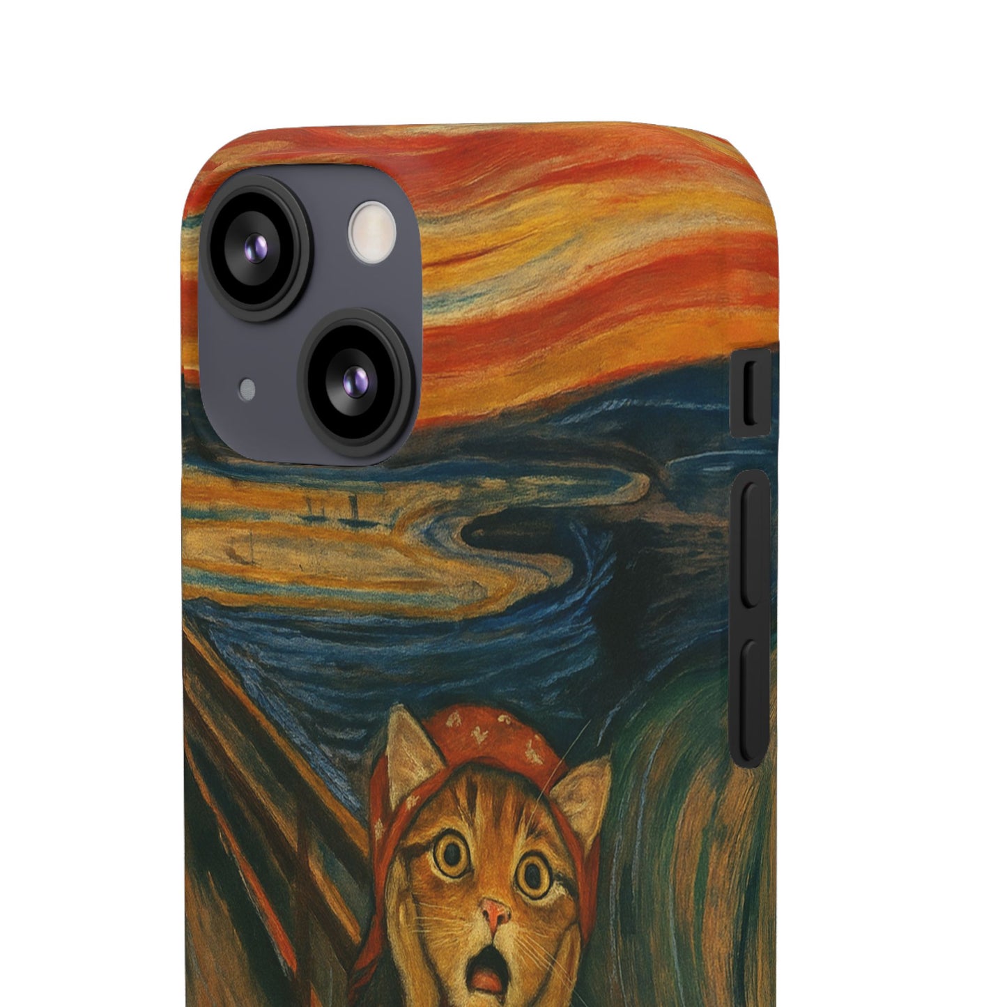 Babushka Cat x Edvard Munch The Scream Parody Art Snap Case