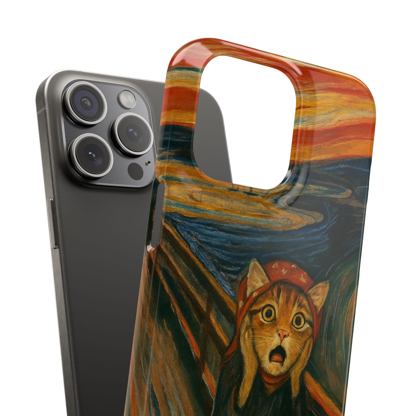 Babushka Cat x Edvard Munch The Scream Parody Art Snap Case