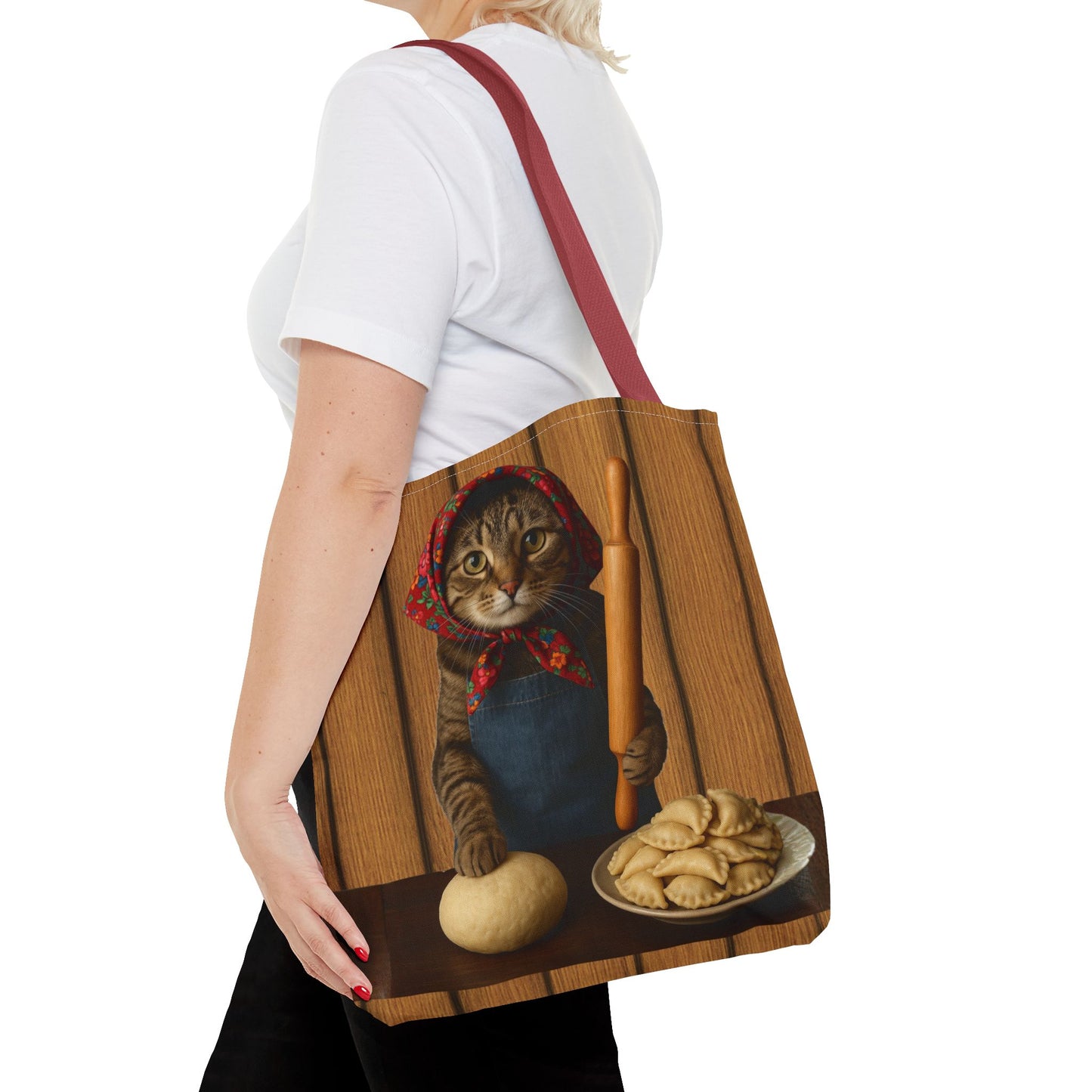 Babushka Cat Pierogi Tote Bag (AOP)