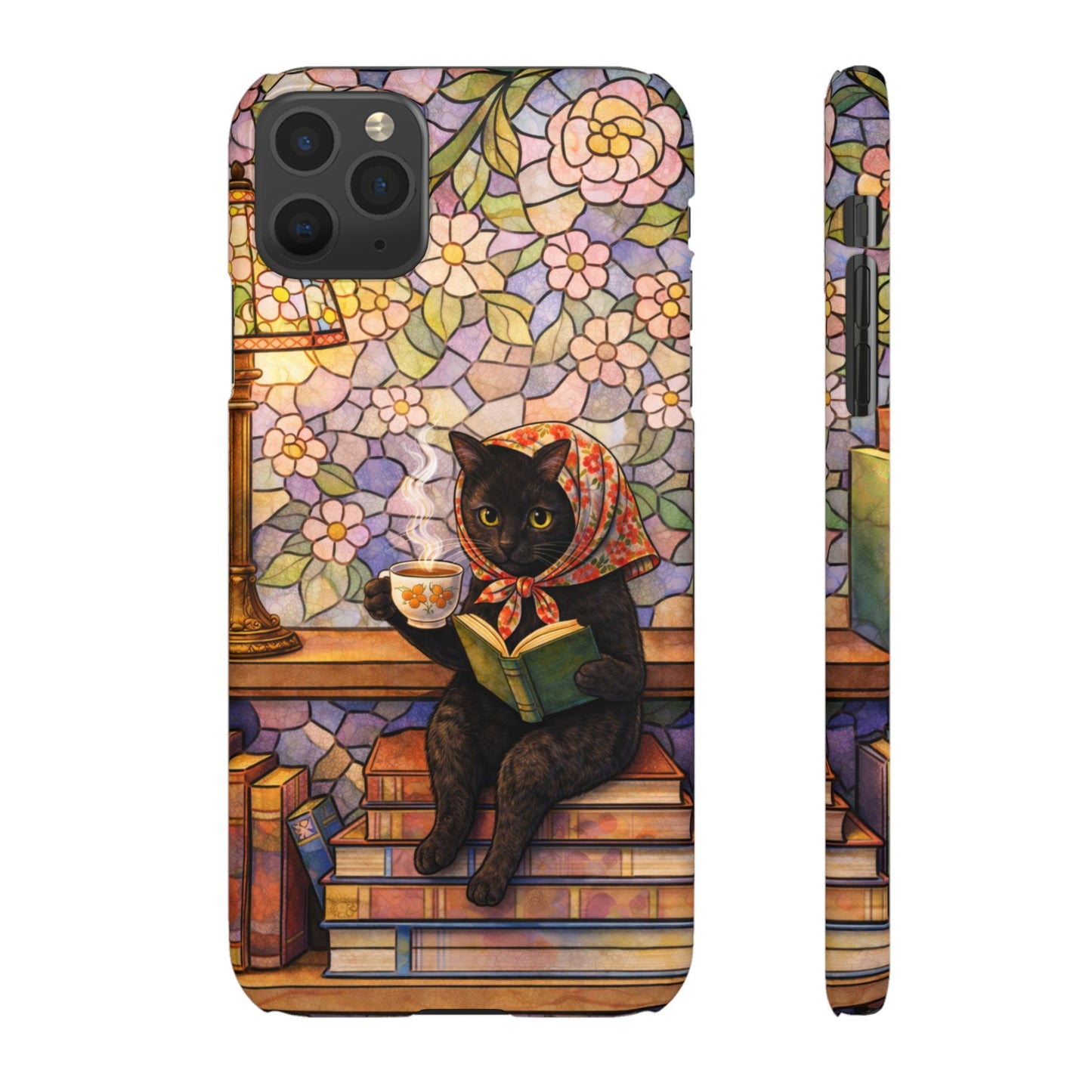 Babushka Cat Reads Artistic Literary Snap Phone Cases