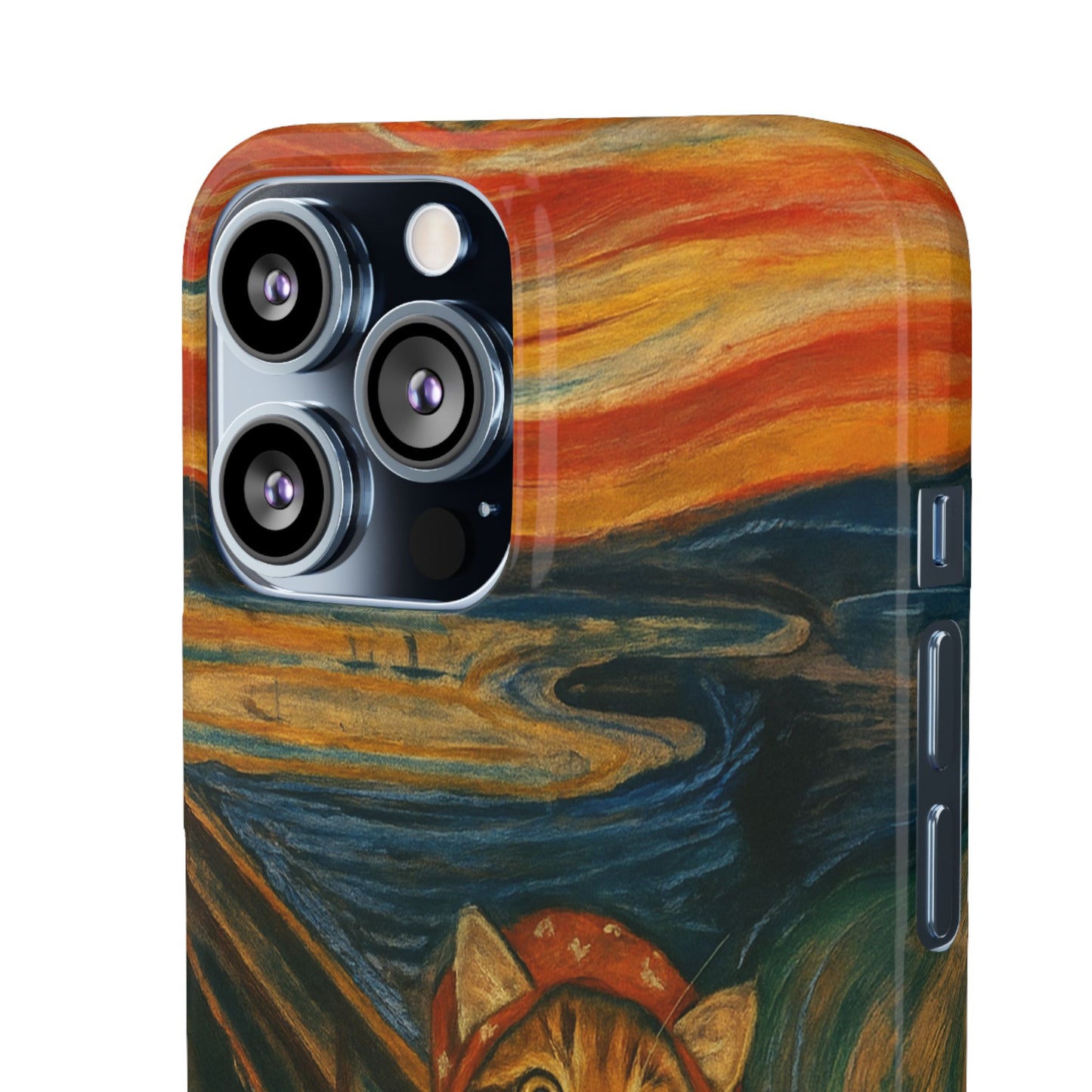 Babushka Cat x Edvard Munch The Scream Parody Art Snap Case