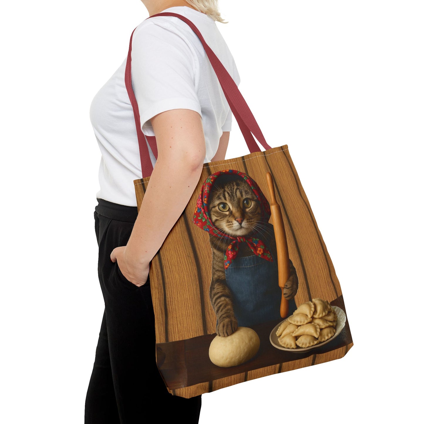 Babushka Cat Pierogi Tote Bag (AOP)