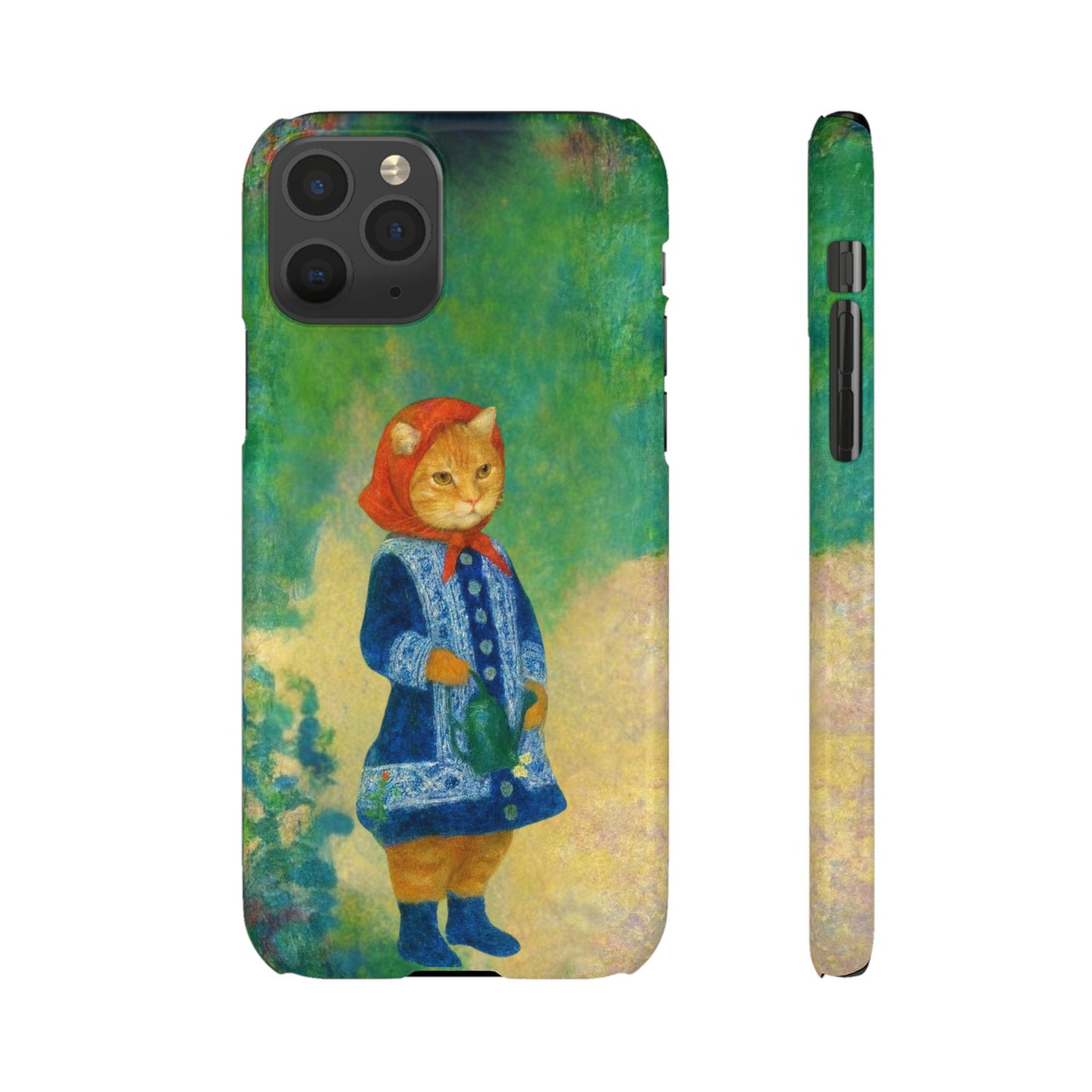 Babushka Cat With a Watering Can x Renoir Funny Art  Slim Phone Case