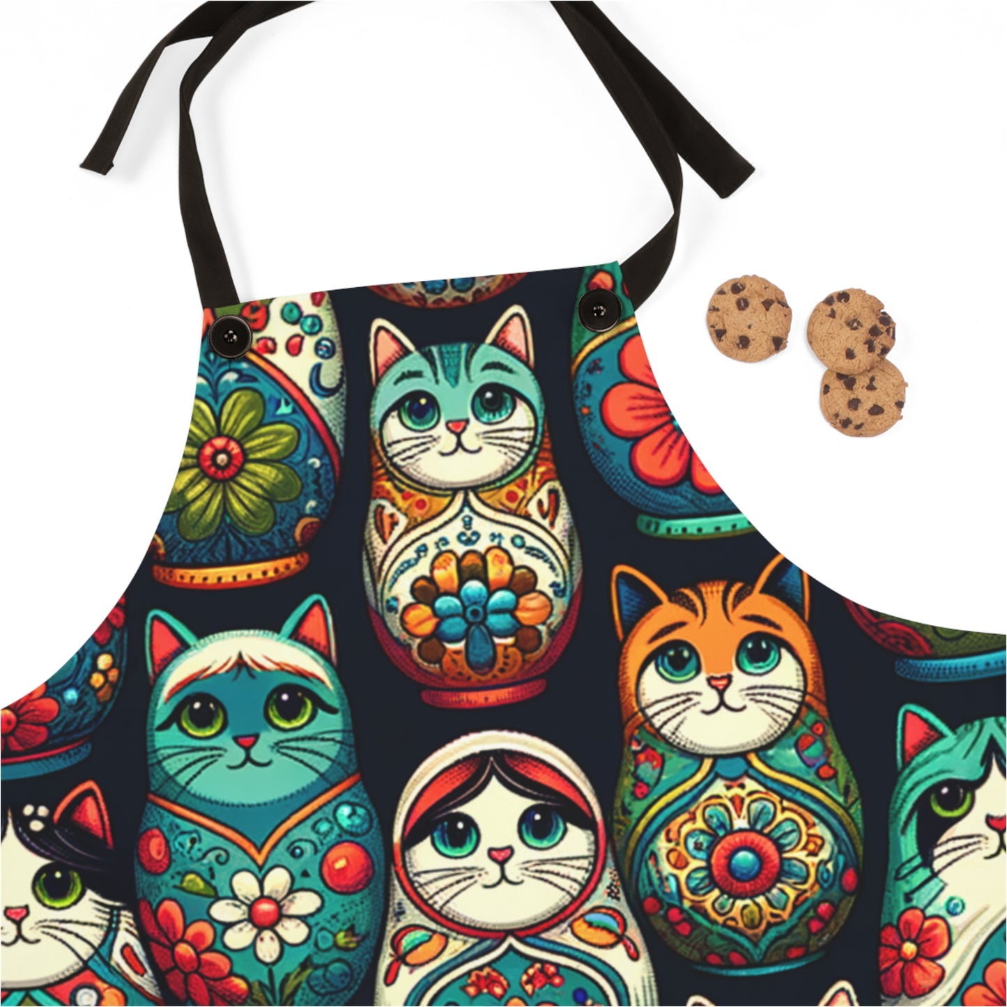 Catroyshka Babushka Cat Kitschy Apron (AOP) for Cat Lovers