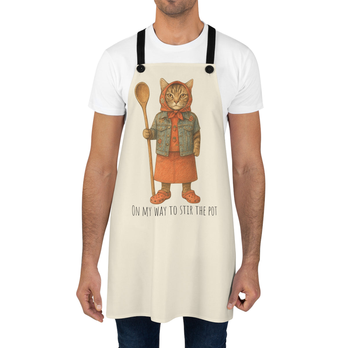Babushka Cat-Stir the Pot Funny Cat Lover Apron