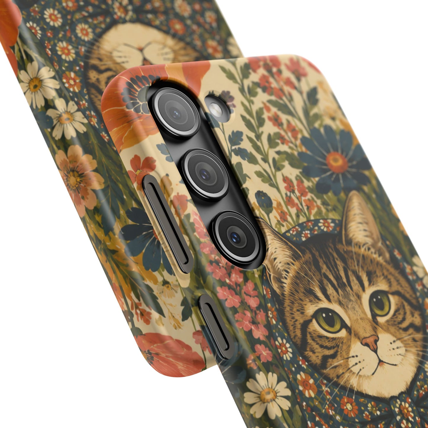 Babushka Cat Peeky Gardens Snap Phone Case