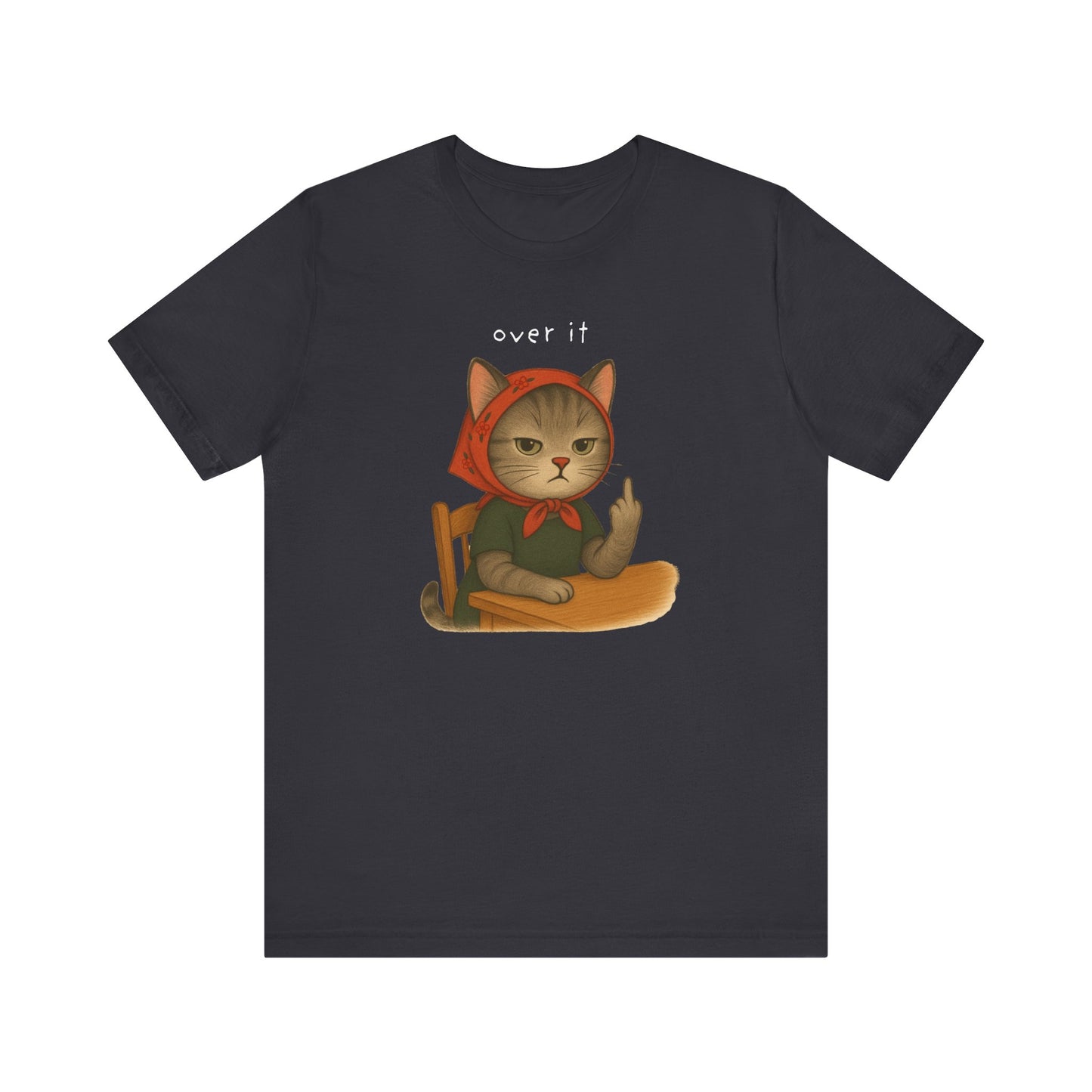 Snarky Cat Lover Unisex Tee, Middle Finger Graphic Shirt, Funny Cat Owner Gift, Short Sleeve T-Shirt, Sarcastic Cat T-Shirt, Cat Mom Dad