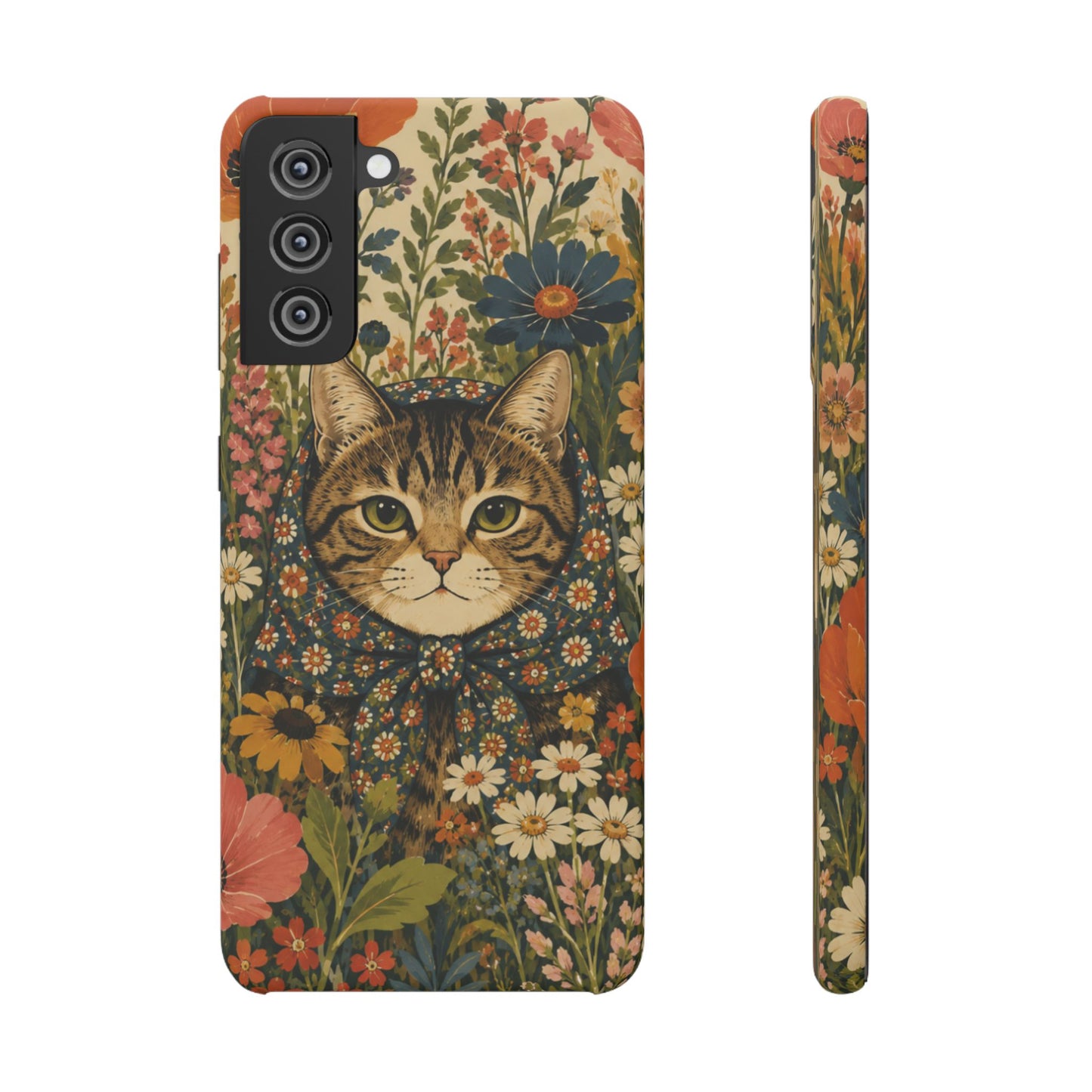 Babushka Cat Peeky Gardens Snap Phone Case