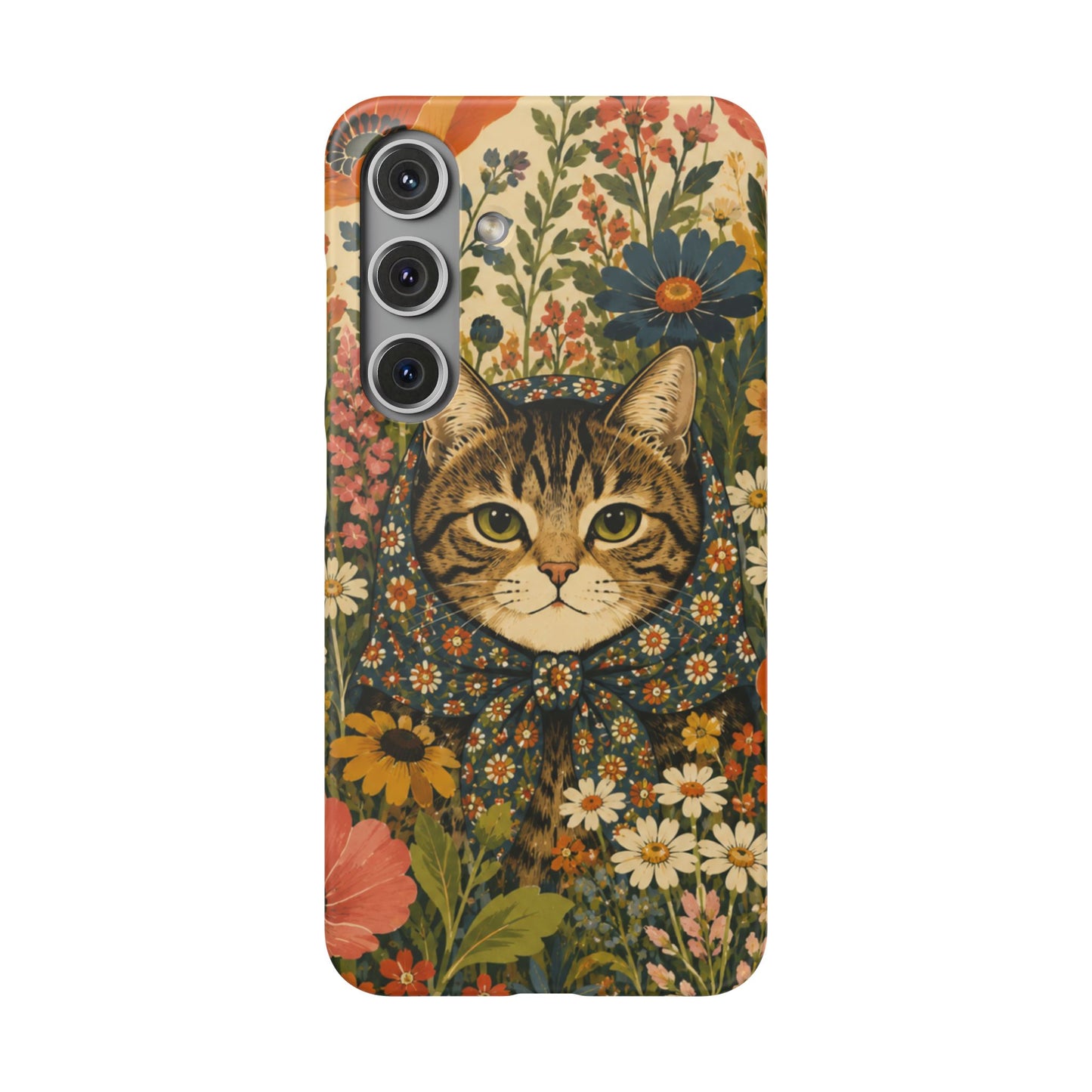 Babushka Cat Peeky Gardens Snap Phone Case