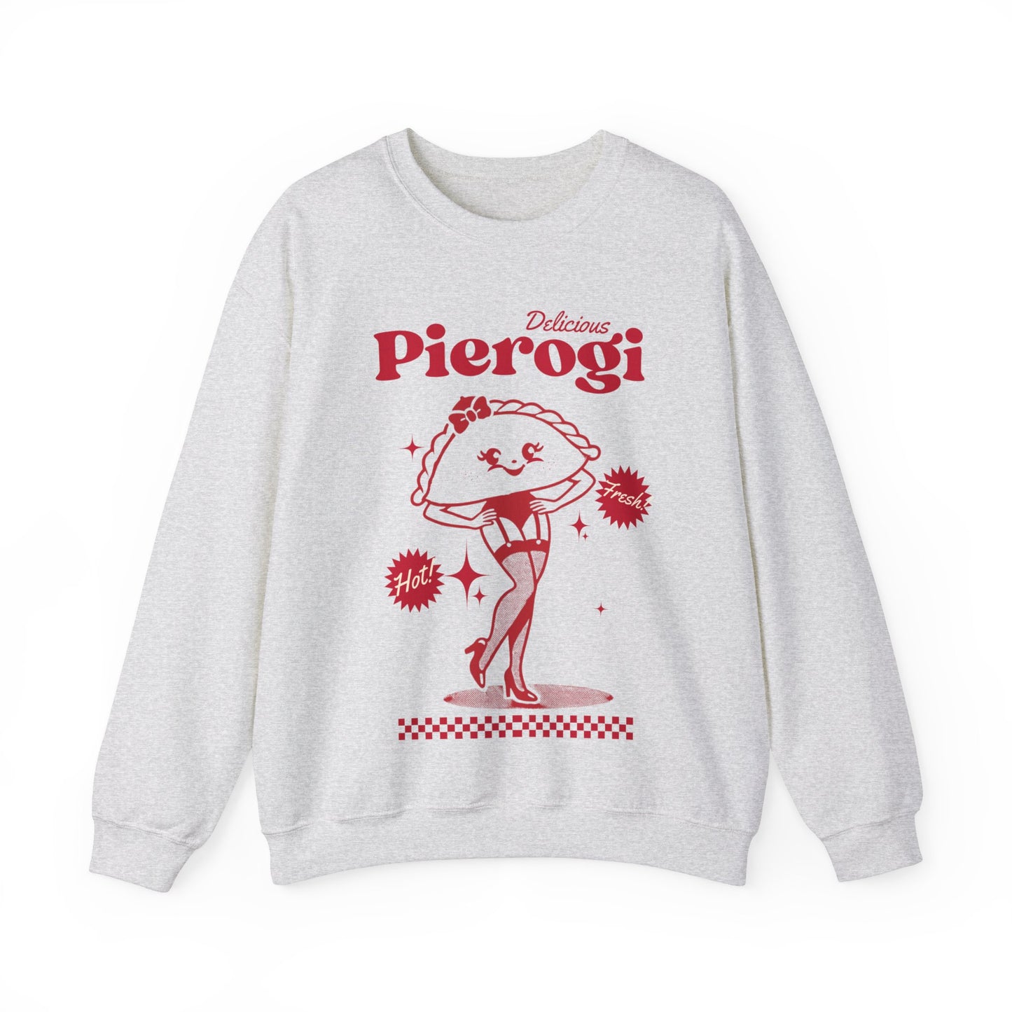 Pierogi Retro Polish, Kitschy, Unisex Heavy Blend™ Crewneck Sweatshirt for Polish Pride Polish Festivals