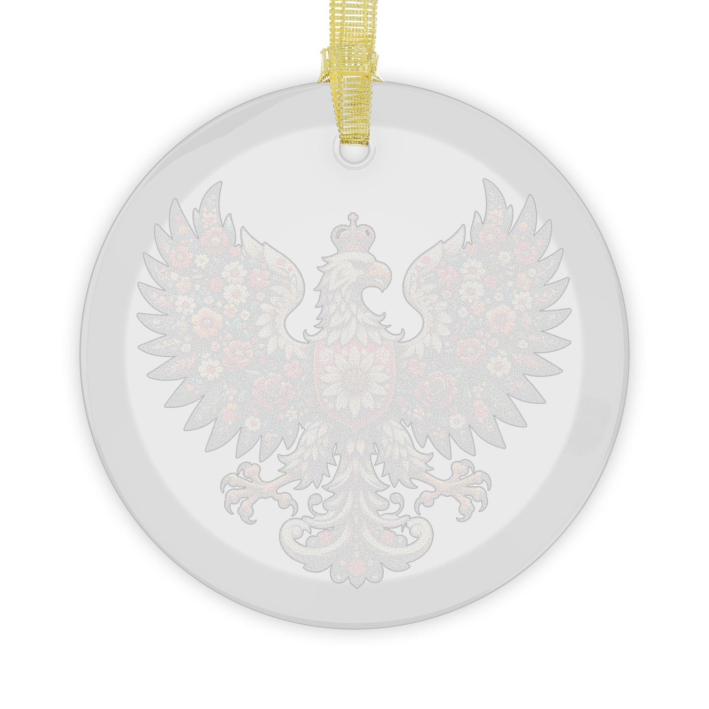 Polish Crest, Polish-Eagle, Folk Art, Glass Ornaments for Polish Pride