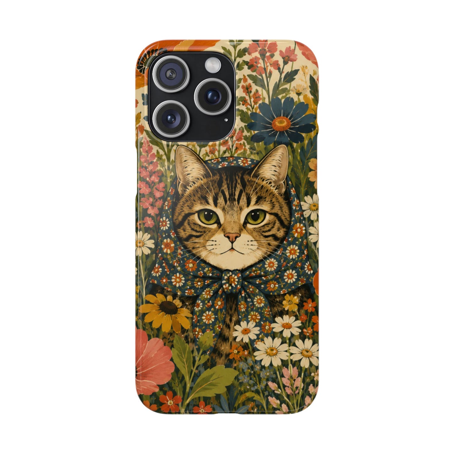 Babushka Cat Peeky Gardens Snap Phone Case