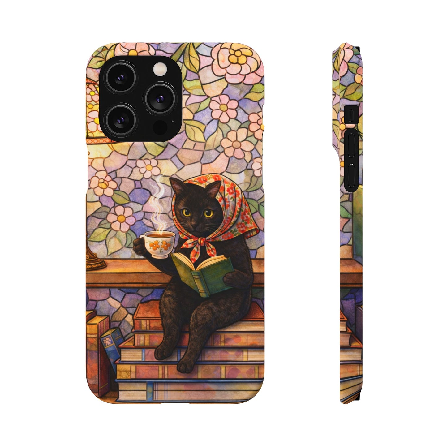 Babushka Cat Reads Artistic Literary Snap Phone Cases
