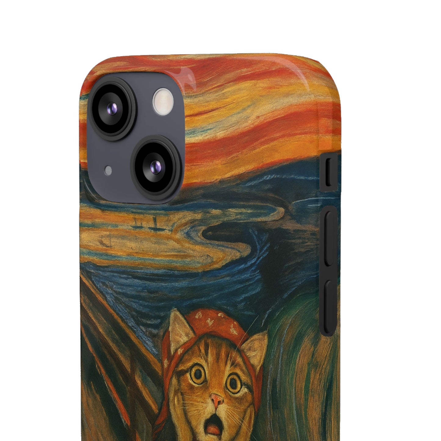 Babushka Cat x Edvard Munch The Scream Parody Art Snap Case