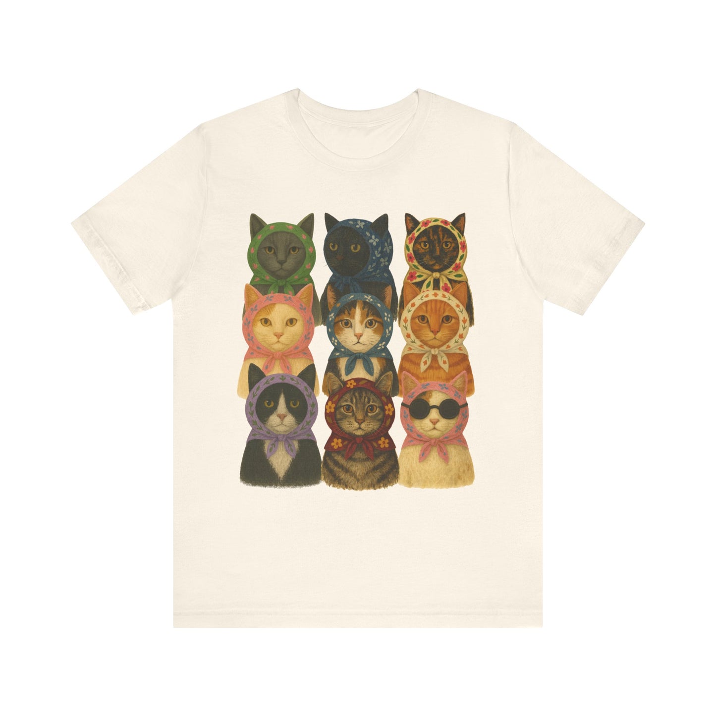 Babushka Cats Variety of Breeds, Unisex Jersey Short Sleeve Tee