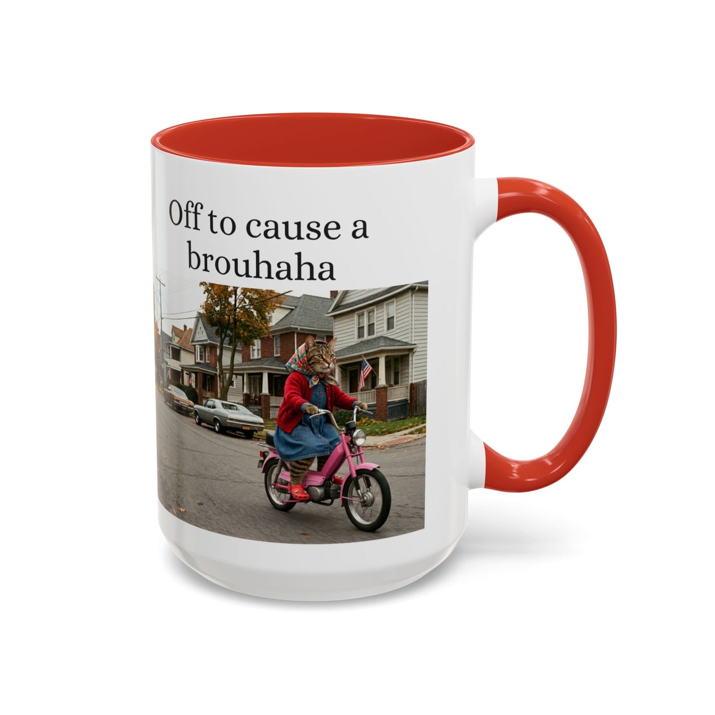 Off to Cause a Brouhaha Accent Coffee Mug (11, 15oz)