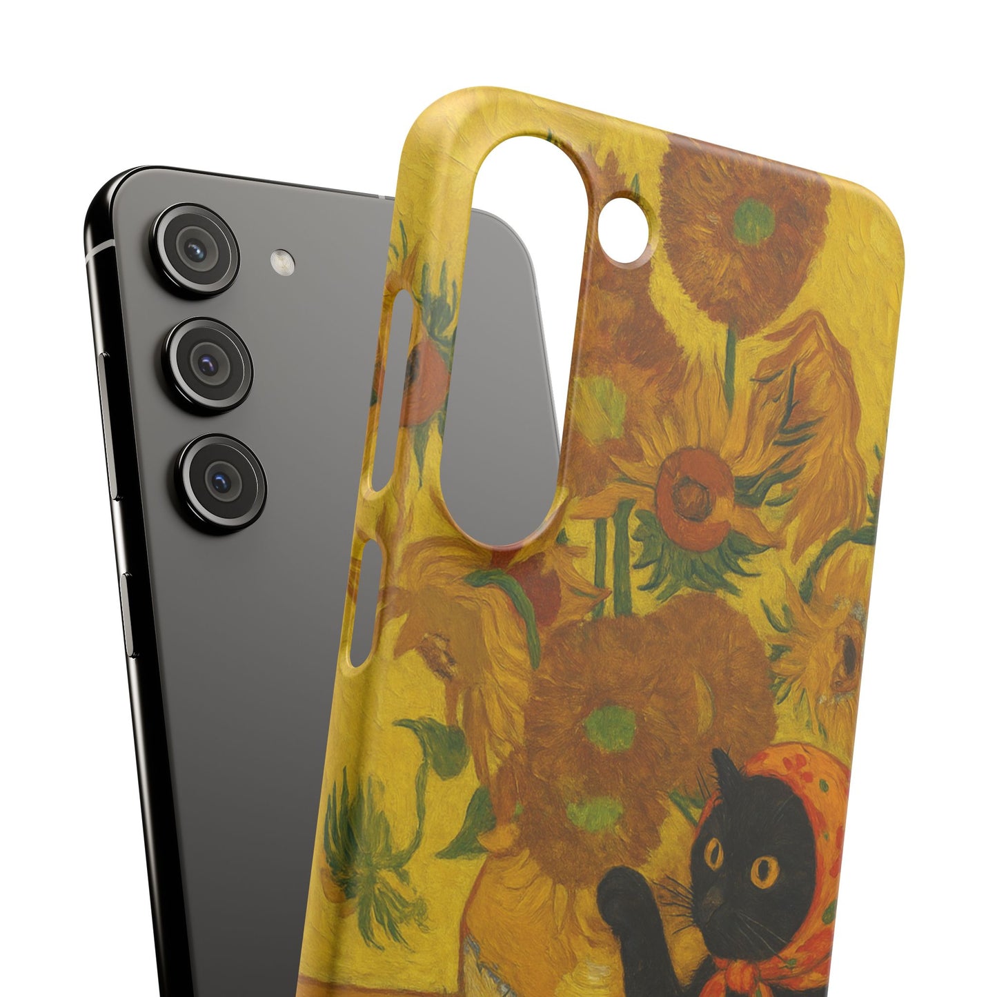 Babushka Cat Van Gogh Sunflowers Snap Phone Case