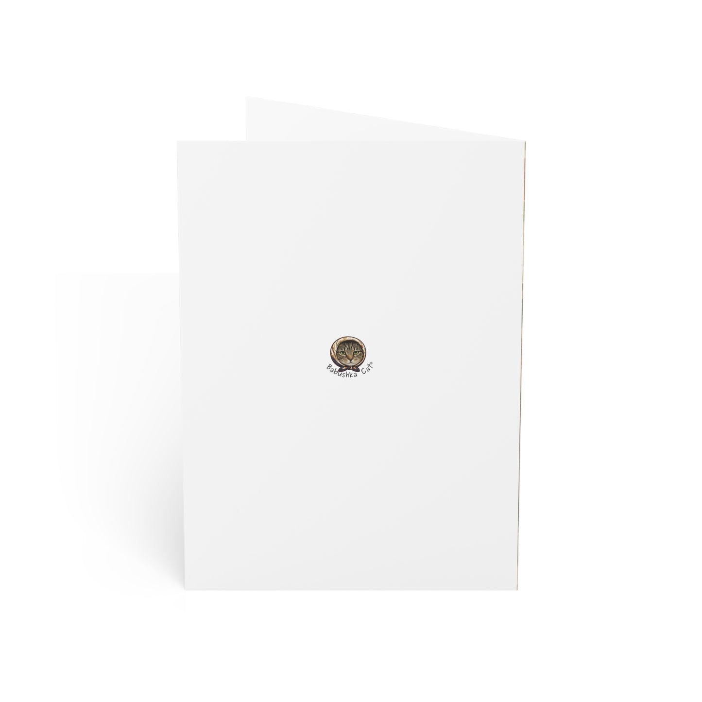 Babushka Cat Blank Inside Greeting Cards Set of 10