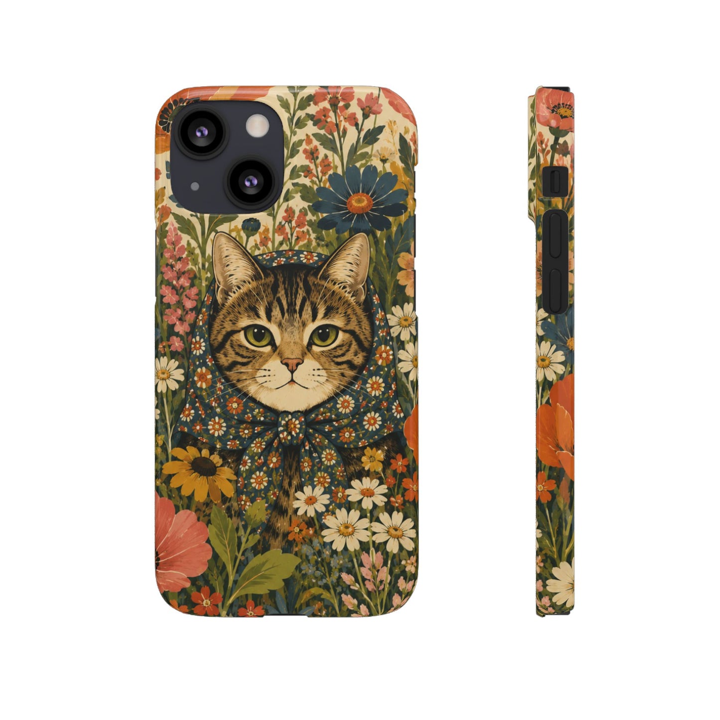 Babushka Cat Peeky Gardens Snap Phone Case