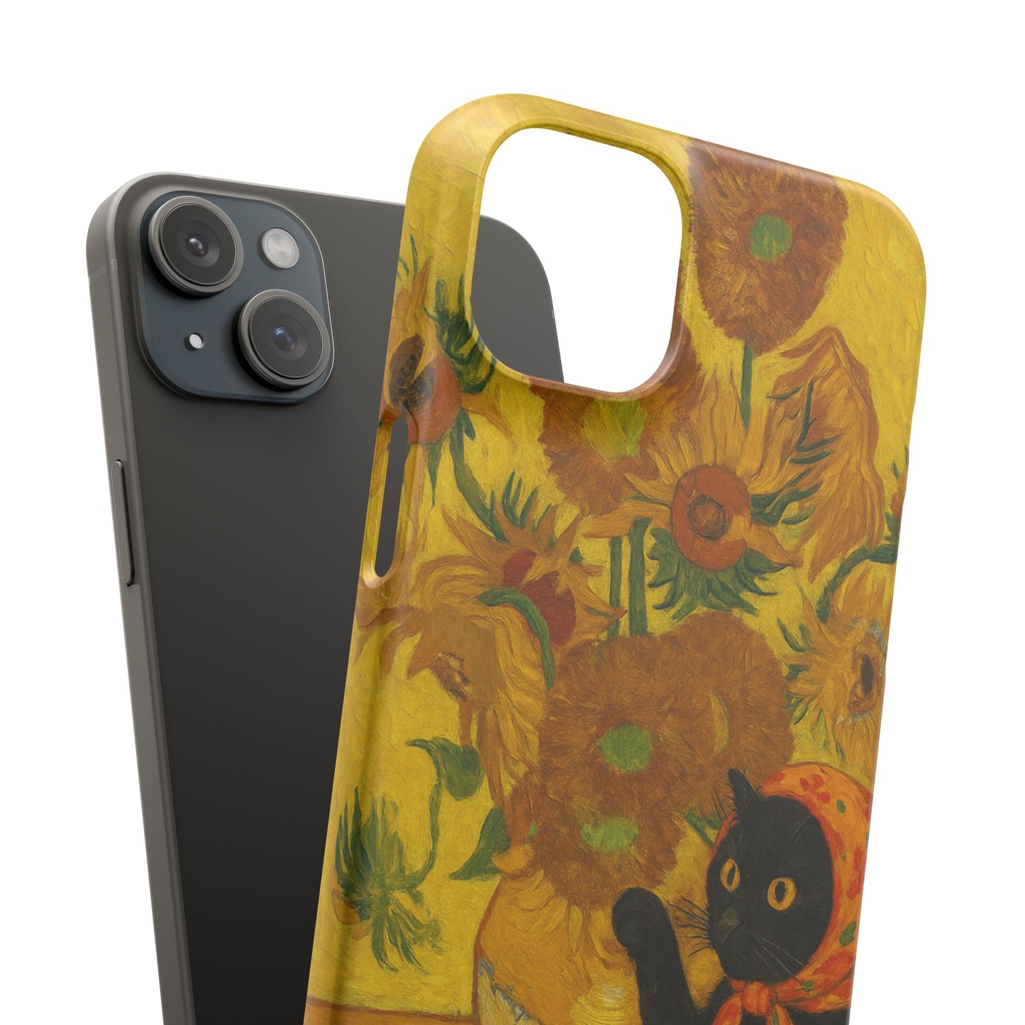 Babushka Cat Van Gogh Sunflowers Snap Phone Case