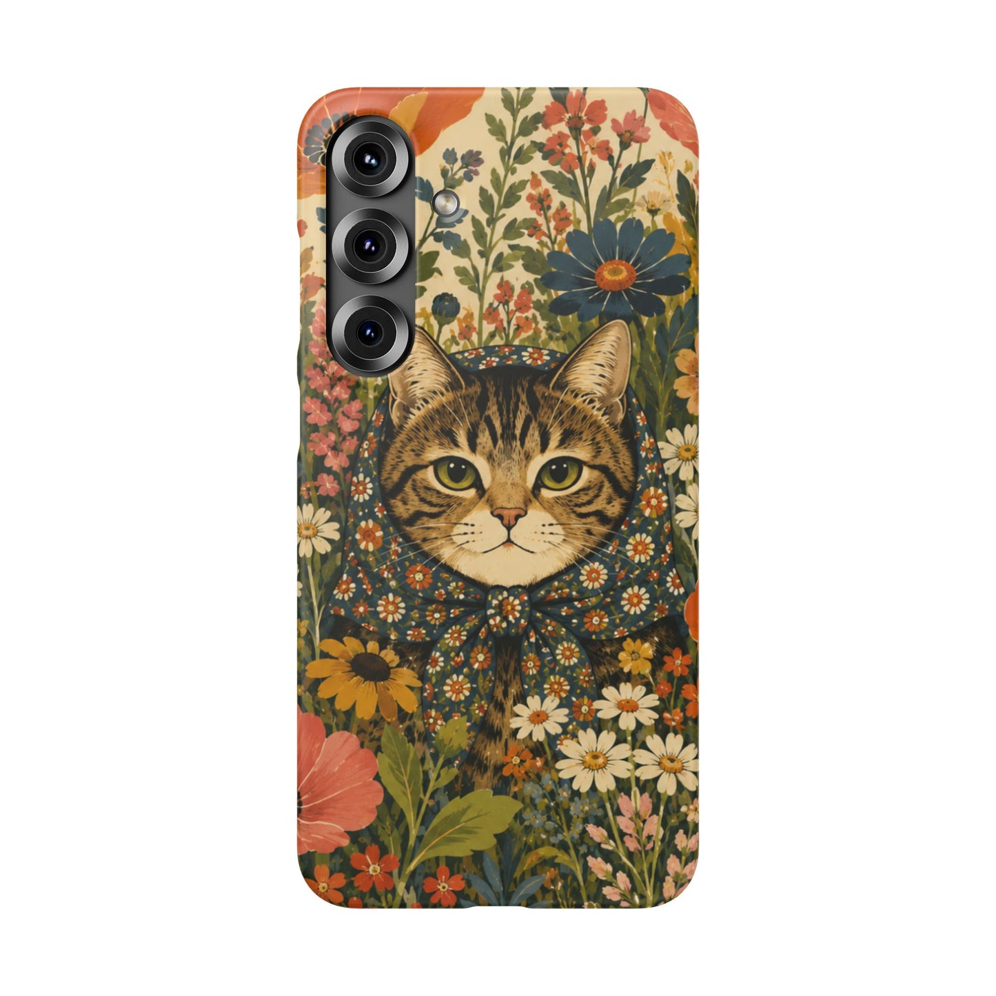 Babushka Cat Peeky Gardens Snap Phone Case