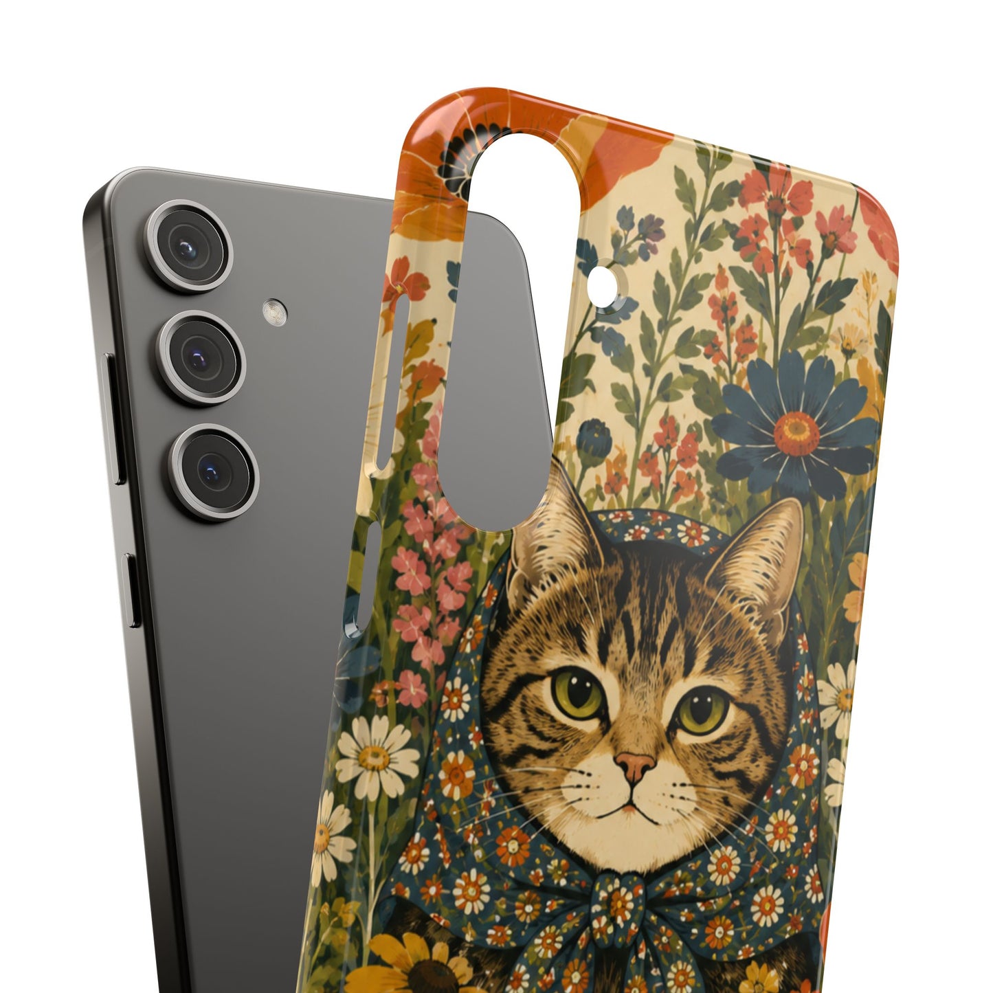 Babushka Cat Peeky Gardens Snap Phone Case