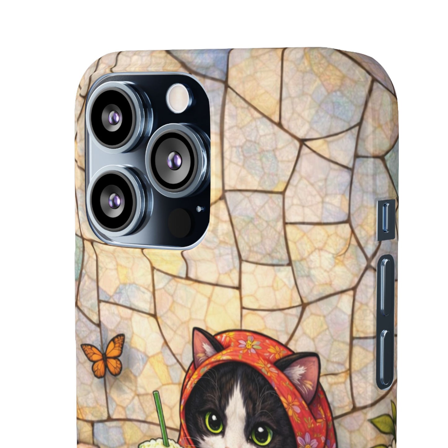 Babushka Cat Reads, Tuxedo Cat Literary Snap Phone Case