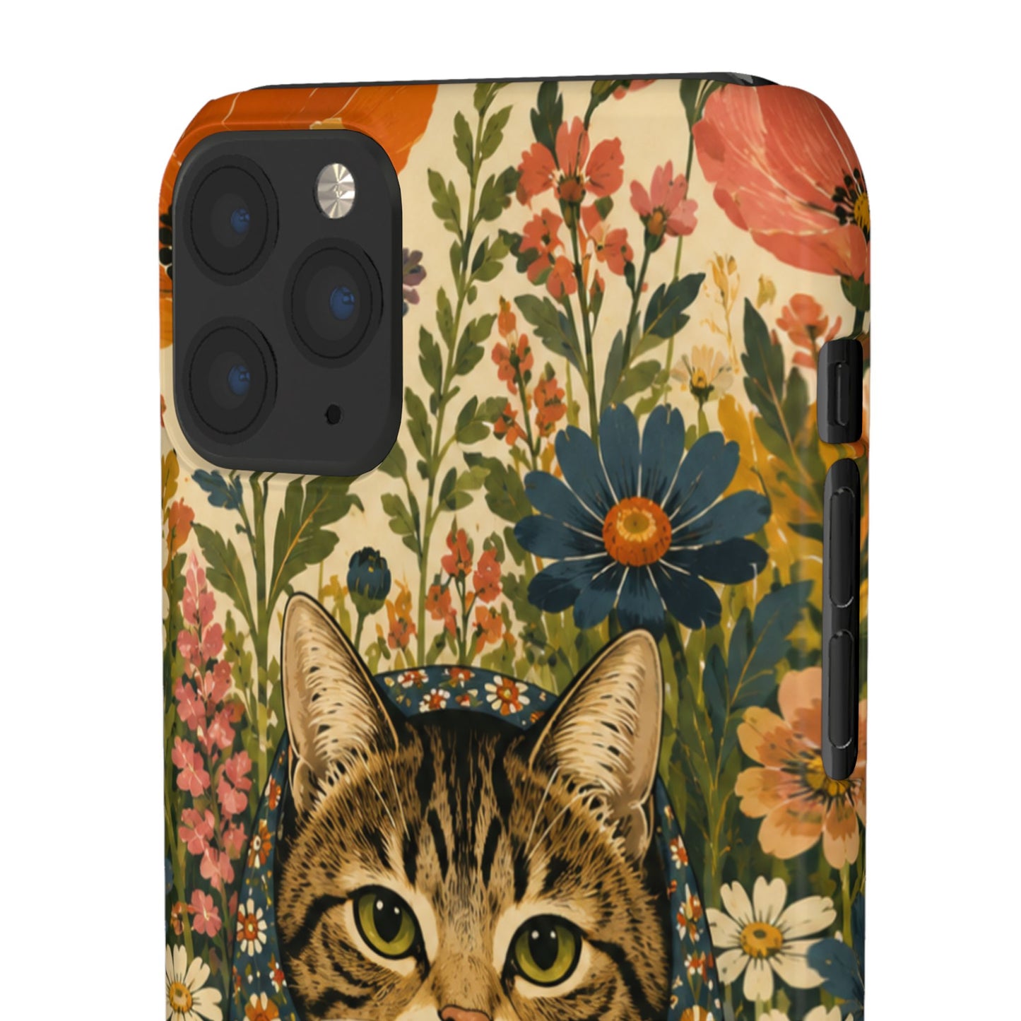 Babushka Cat Peeky Gardens Snap Phone Case