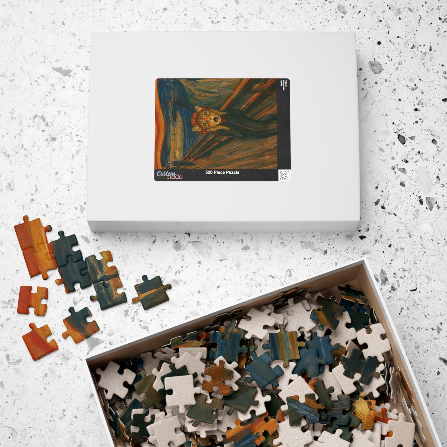 Babushka Cat The Scream Art Parody Puzzle (520 Piece)