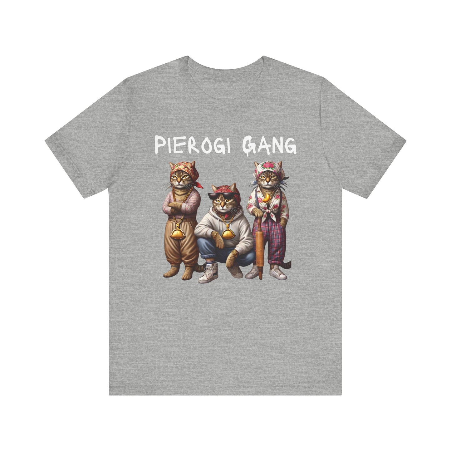 Pierogi Crew - Gang Funny Polish Babushka Cat Unisex Jersey Short Sleeve Tee