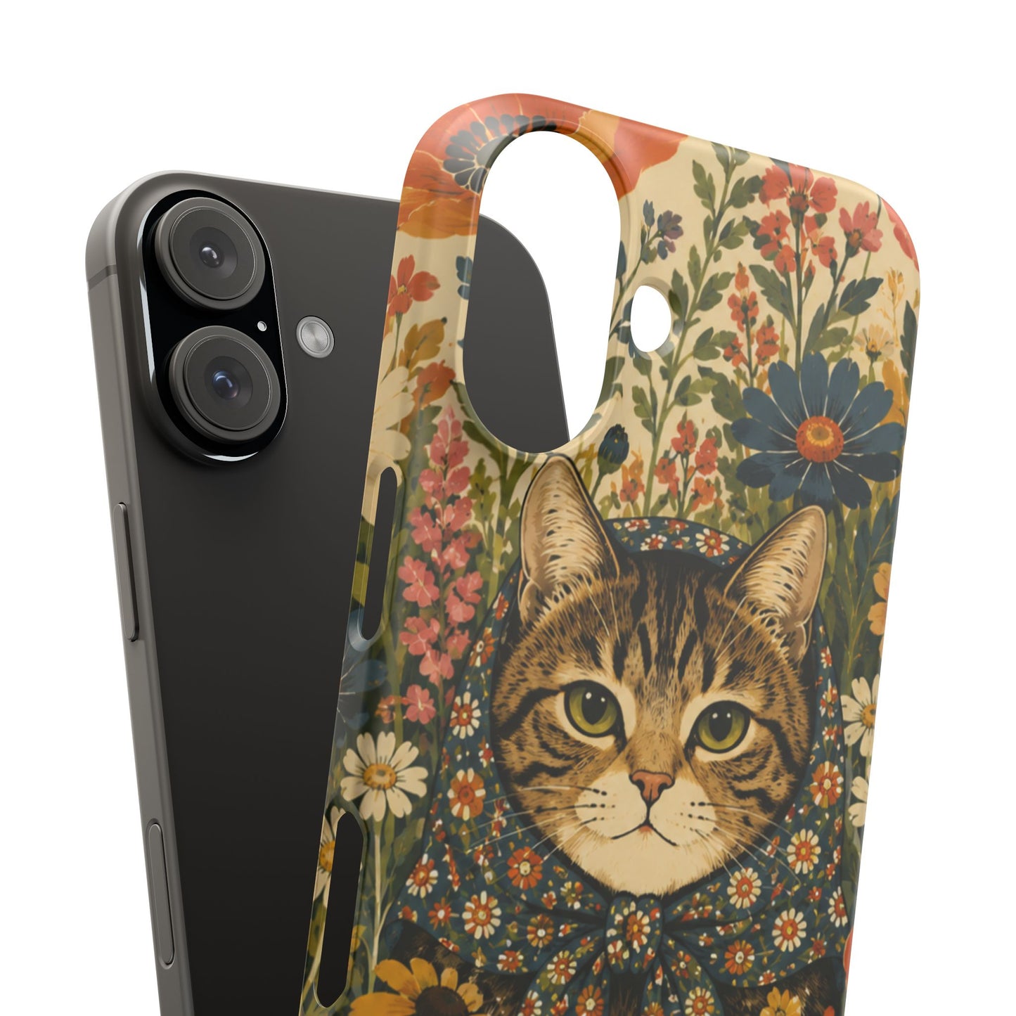 Babushka Cat Peeky Gardens Snap Phone Case