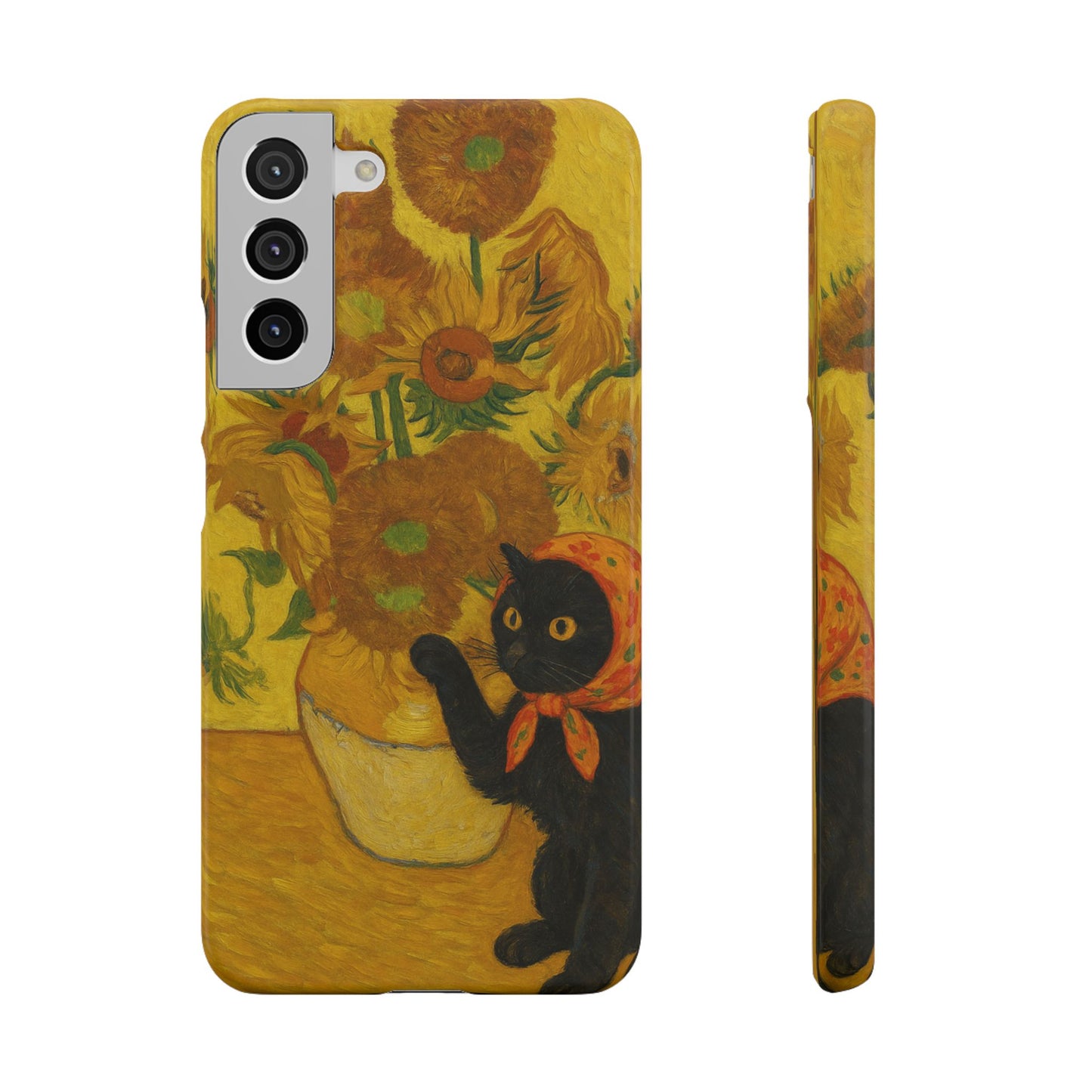 Babushka Cat Van Gogh Sunflowers Snap Phone Case