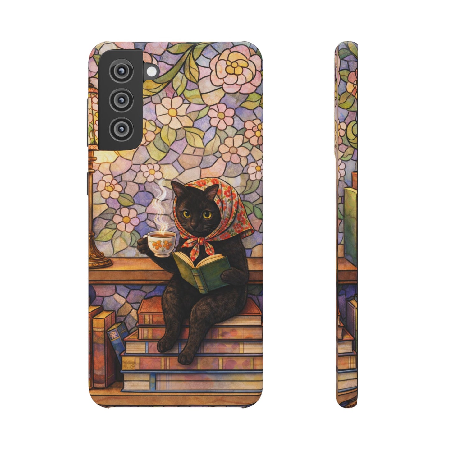 Babushka Cat Reads Artistic Literary Snap Phone Cases