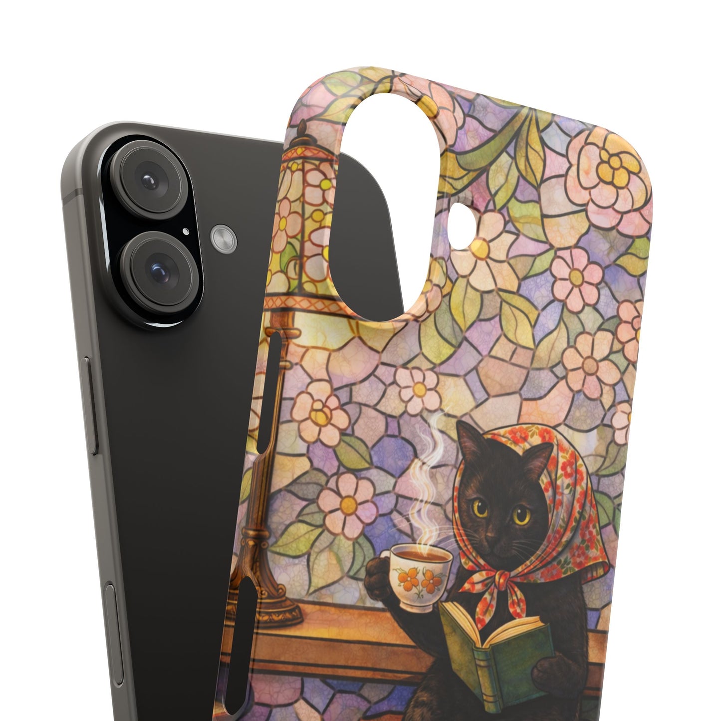 Babushka Cat Reads Artistic Literary Snap Phone Cases